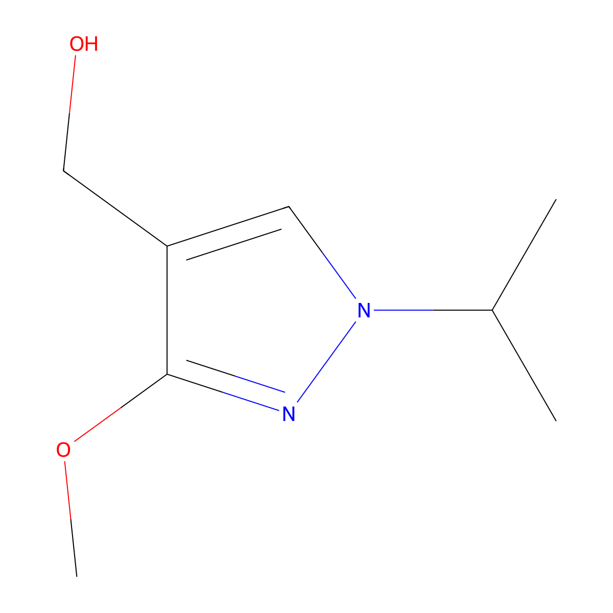 (1-Isopropyl-3-methoxy-1H-pyrazol-4-YL)methanol molecular structure, CAS 2138406-86-5