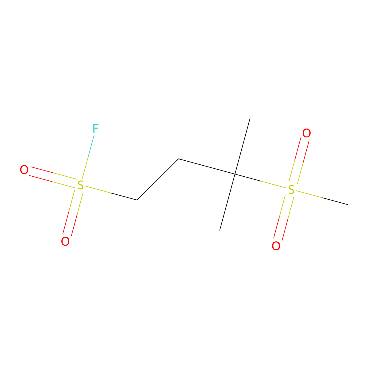 3-Methanesulfonyl-3-methylbutane-1-sulfonyl fluoride molecular structure, CAS 2138408-00-9