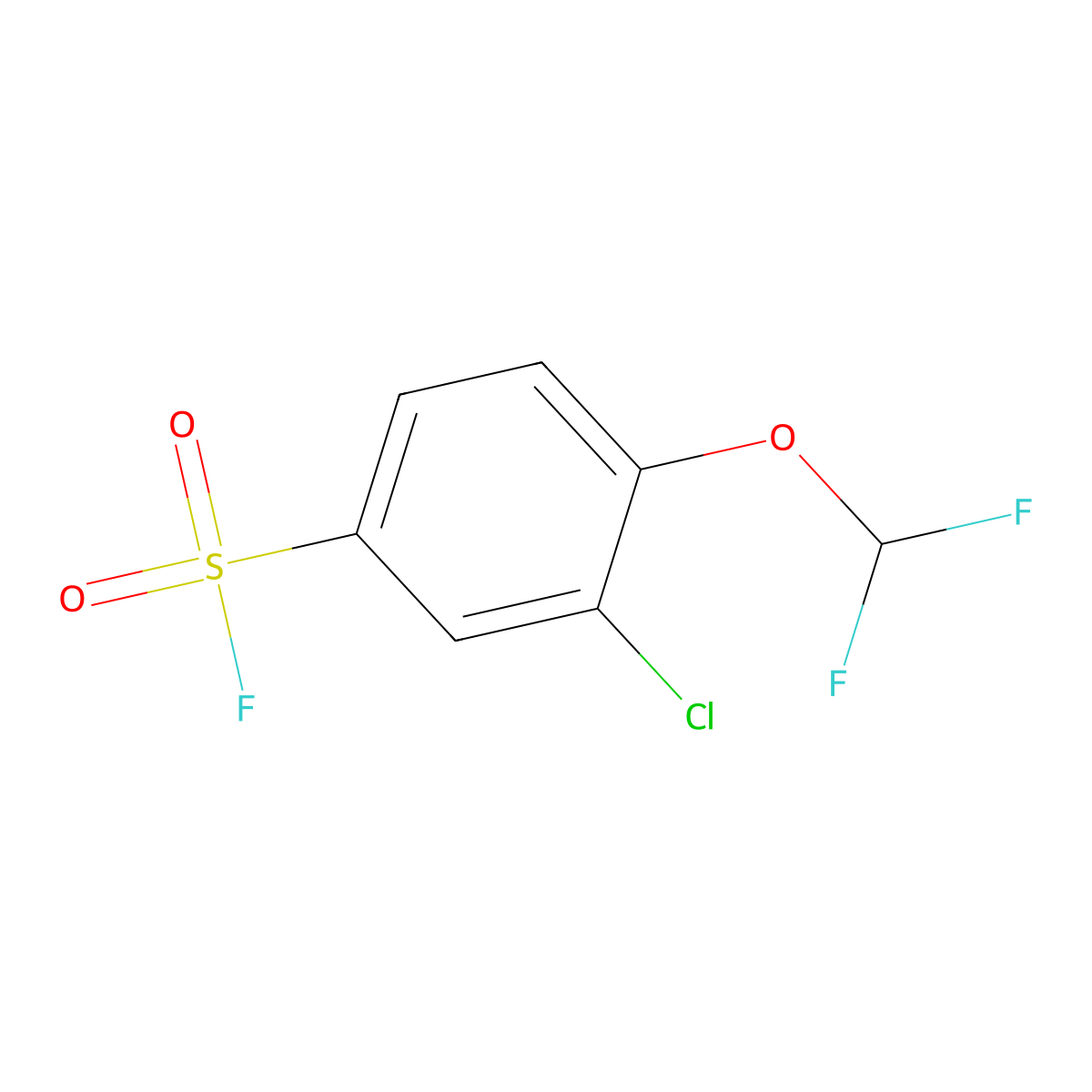 3-Chloro-4-(difluoromethoxy)benzene-1-sulfonyl fluoride molecular structure, CAS 2138408-80-5
