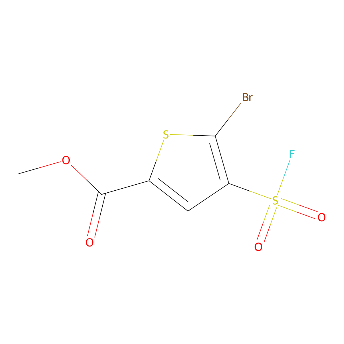 Methyl 5-bromo-4-(fluorosulfonyl)thiophene-2-carboxylate molecular structure, CAS 2138408-89-4