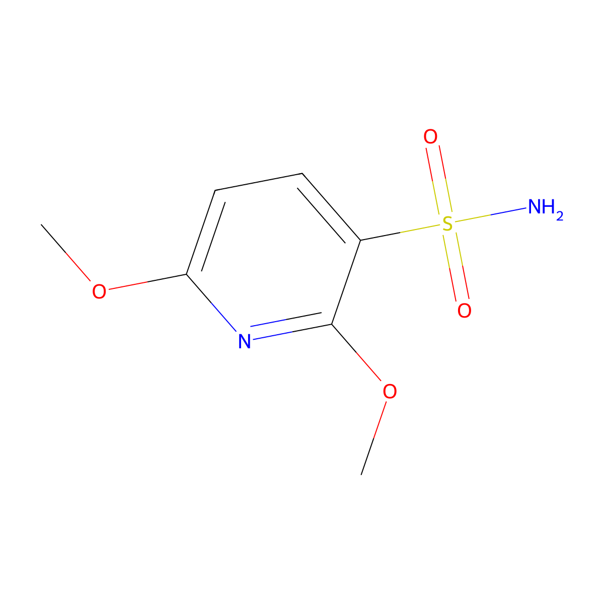 2,6-Dimethoxypyridine-3-sulfonamide molecular structure, CAS 2138409-00-2