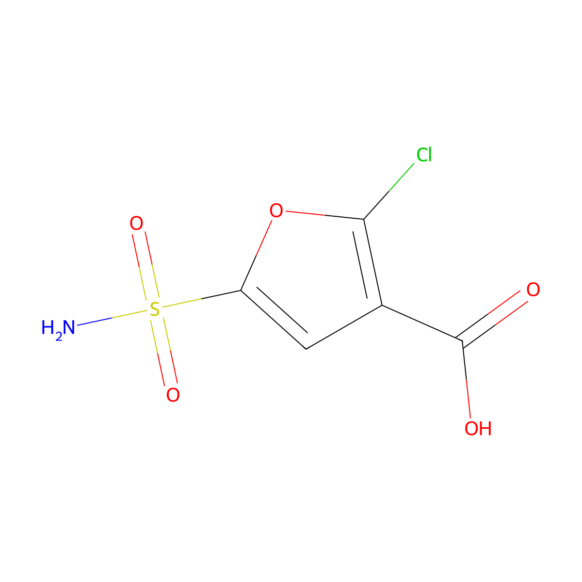 2-Chloro-5-sulfamoylfuran-3-carboxylic acid molecular structure, CAS 2138410-16-7