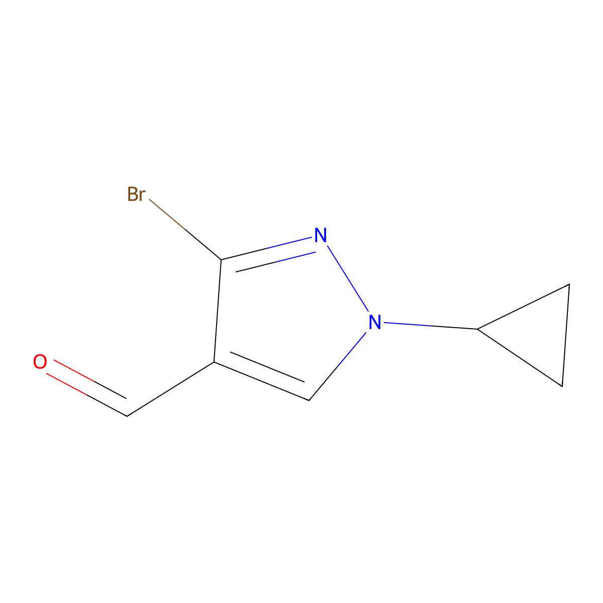 3-bromo-1-cyclopropyl-1H-pyrazole-4-carbaldehyde molecular structure, CAS 2138410-41-8