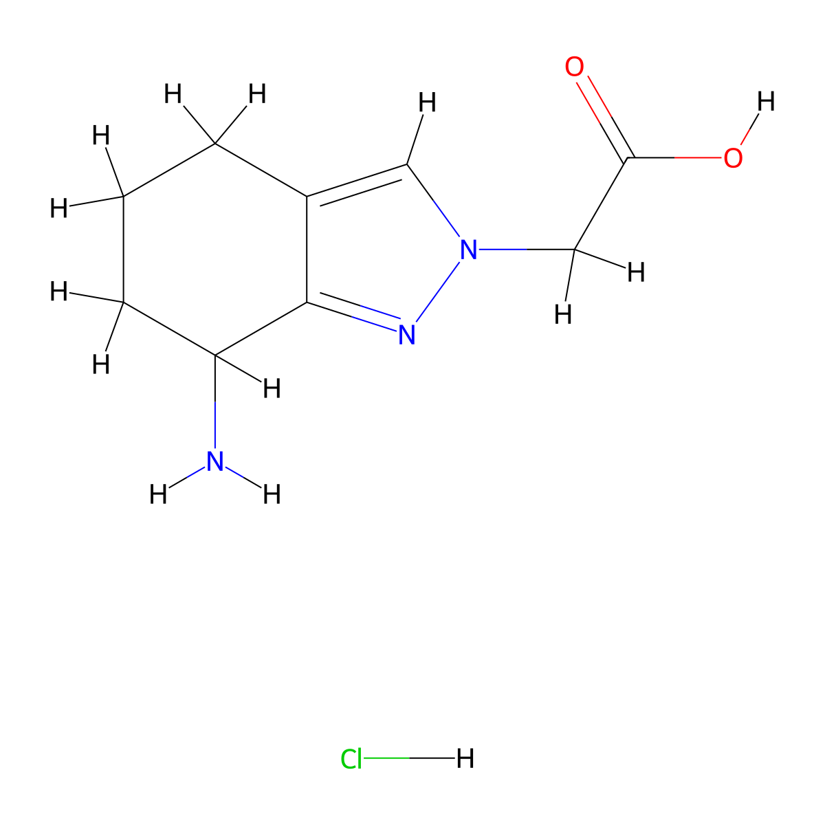 2-(7-amino-4,5,6,7-tetrahydro-2H-indazol-2-yl)acetic acid hydrochloride molecular structure, CAS 2138410-45-2
