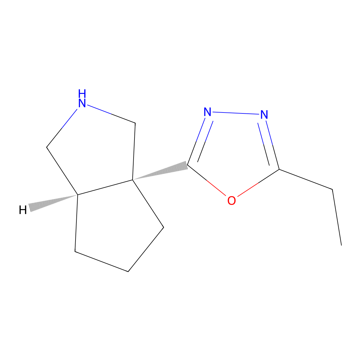 rac-2-[(3aR,6aR)-octahydrocyclopenta[c]pyrrol-3a-yl]-5-ethyl-1,3,4-oxadiazole molecular structure, CAS 2138410-73-6