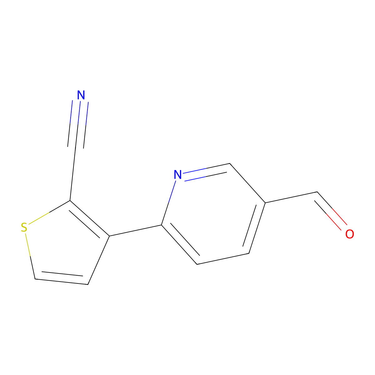 3-(5-Formylpyridin-2-yl)thiophene-2-carbonitrile molecular structure, CAS 2138411-11-5