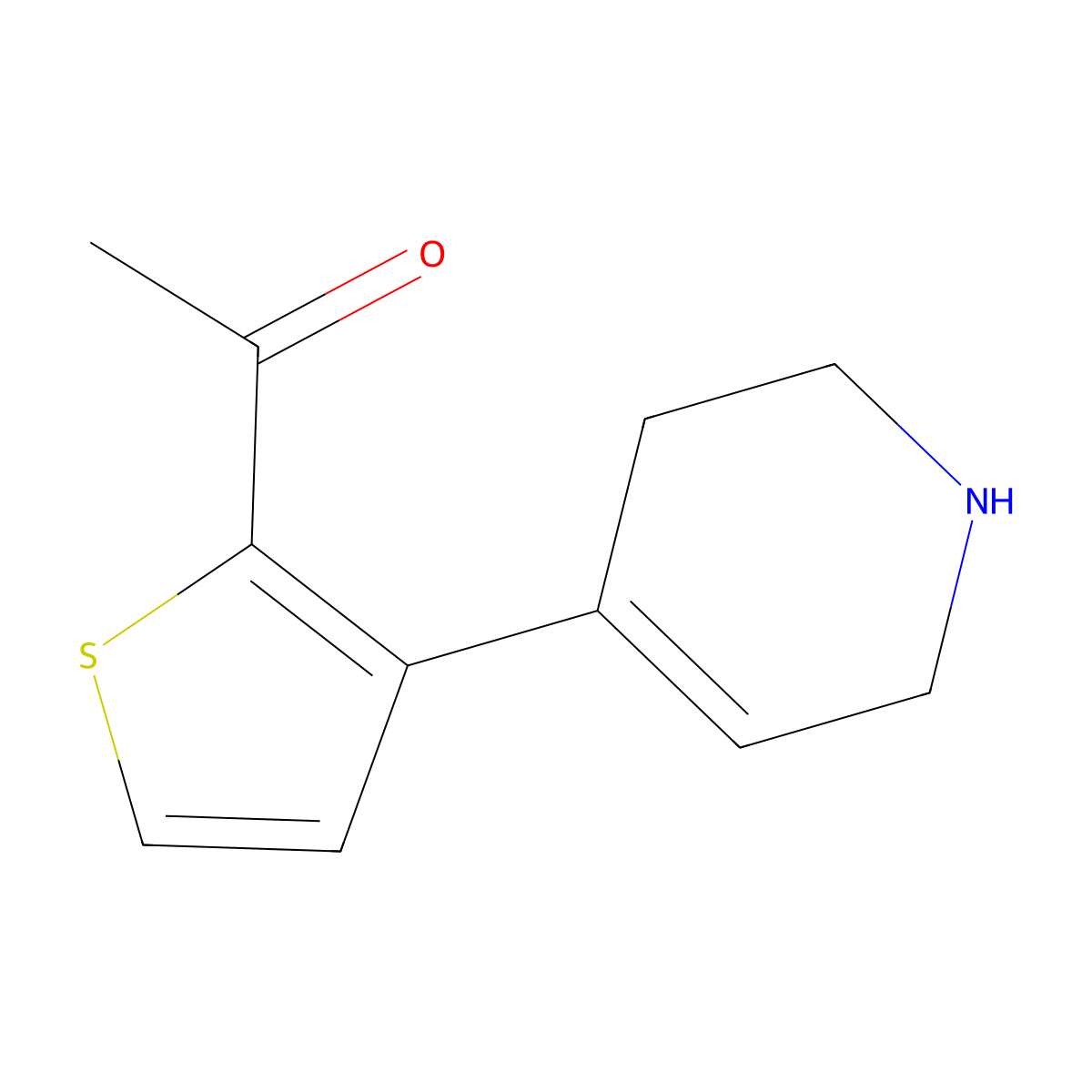 1-[3-(1,2,3,6-Tetrahydropyridin-4-yl)thiophen-2-yl]ethan-1-one molecular structure, CAS 2138411-21-7