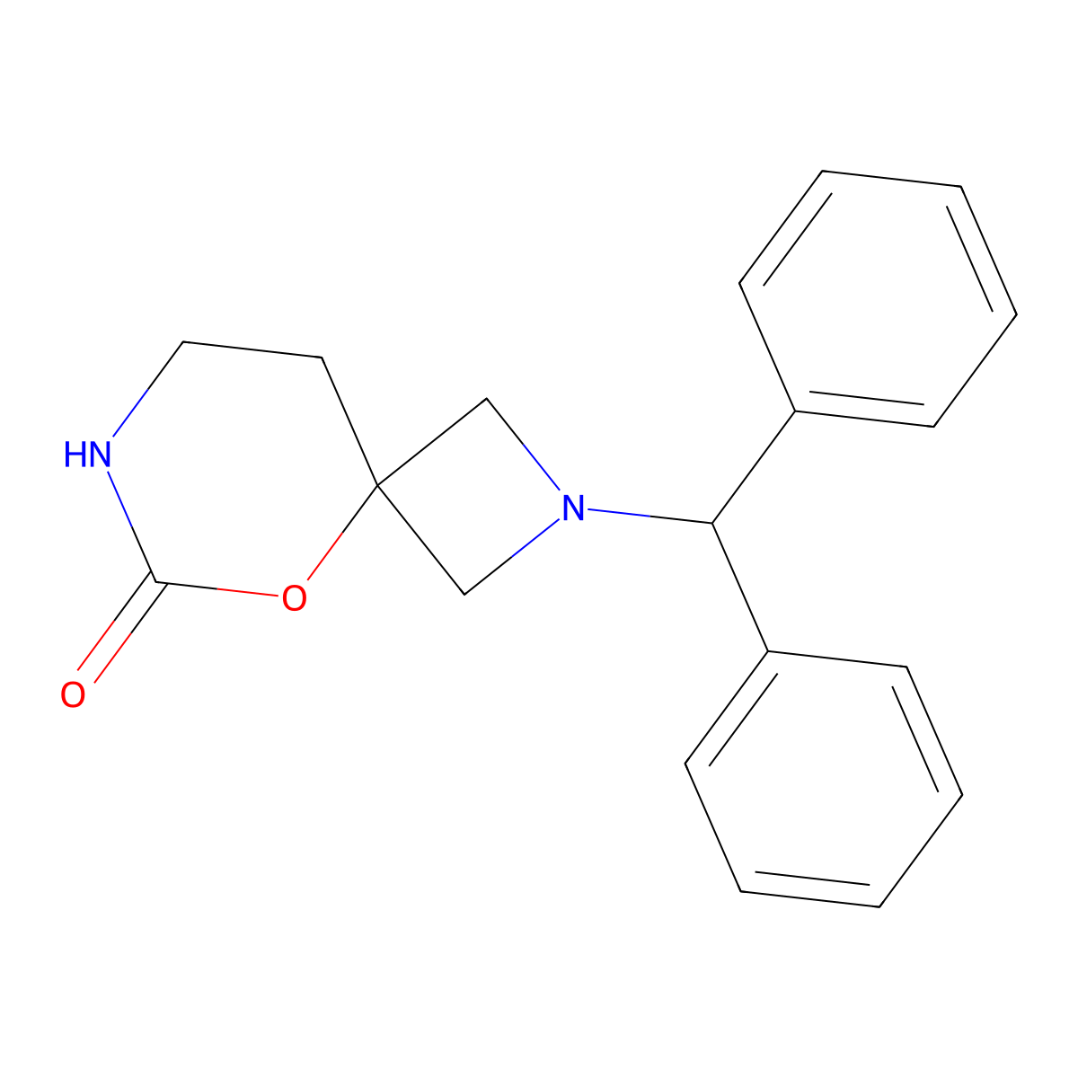 2-(Diphenylmethyl)-5-oxa-2,7-diazaspiro[3.5]nonan-6-one molecular structure, CAS 2138411-82-0