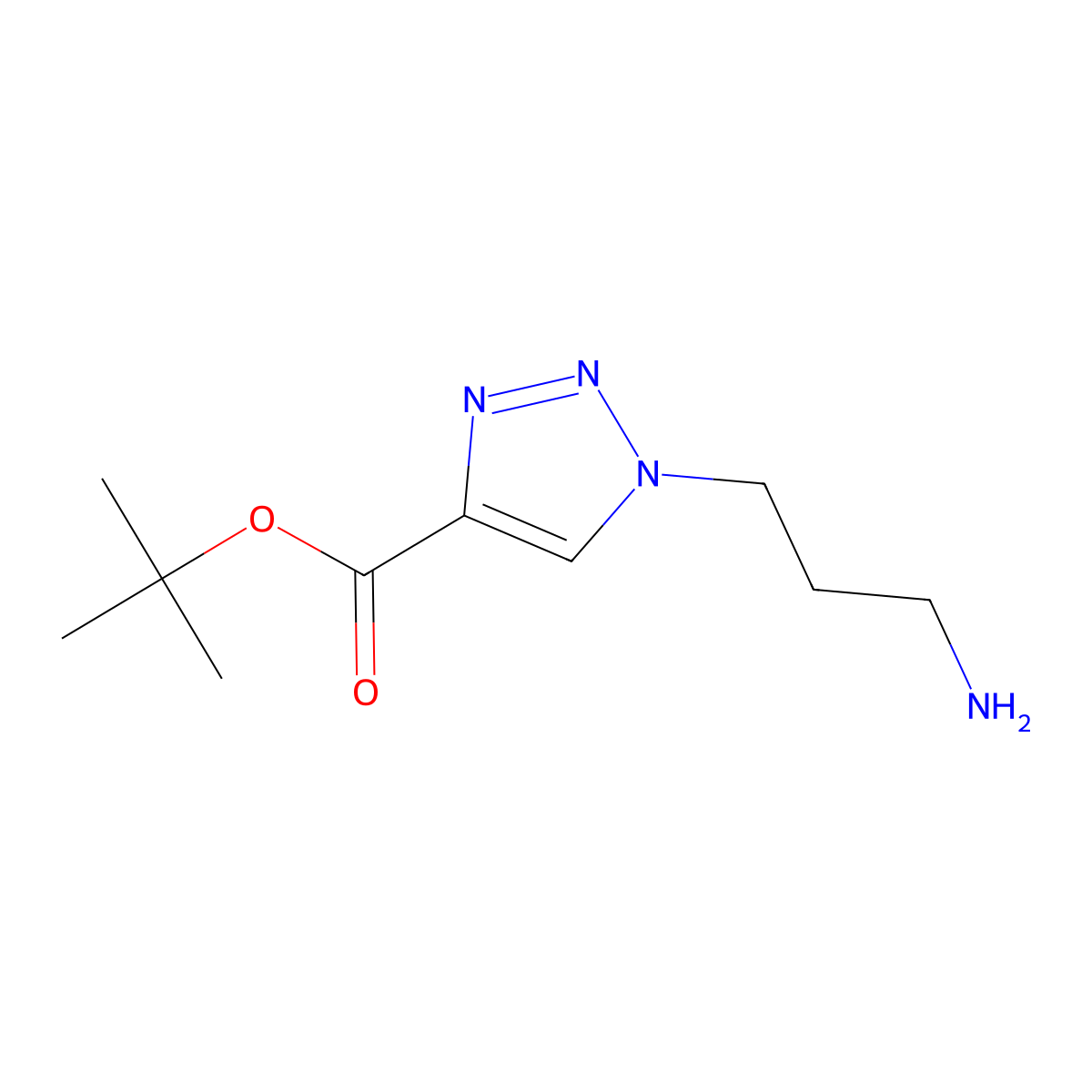 tert-butyl 1-(3-aminopropyl)-1H-1,2,3-triazole-4-carboxylate molecular structure, CAS 2138411-89-7