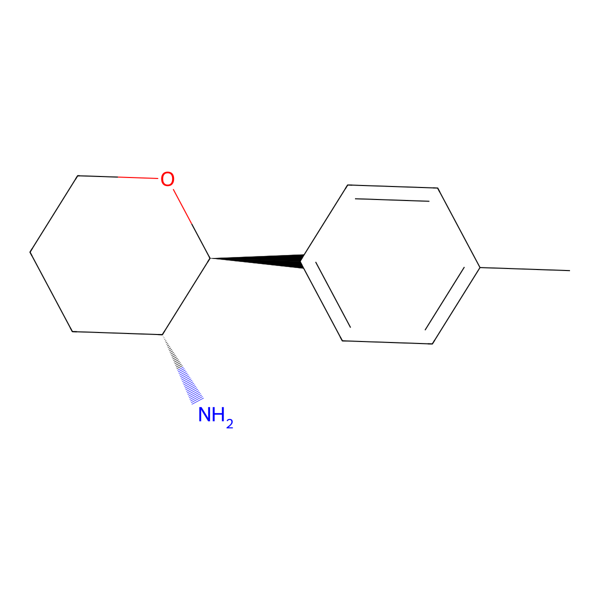 (2S,3R)-2-(4-Methylphenyl)oxan-3-amine molecular structure, CAS 2138412-61-8