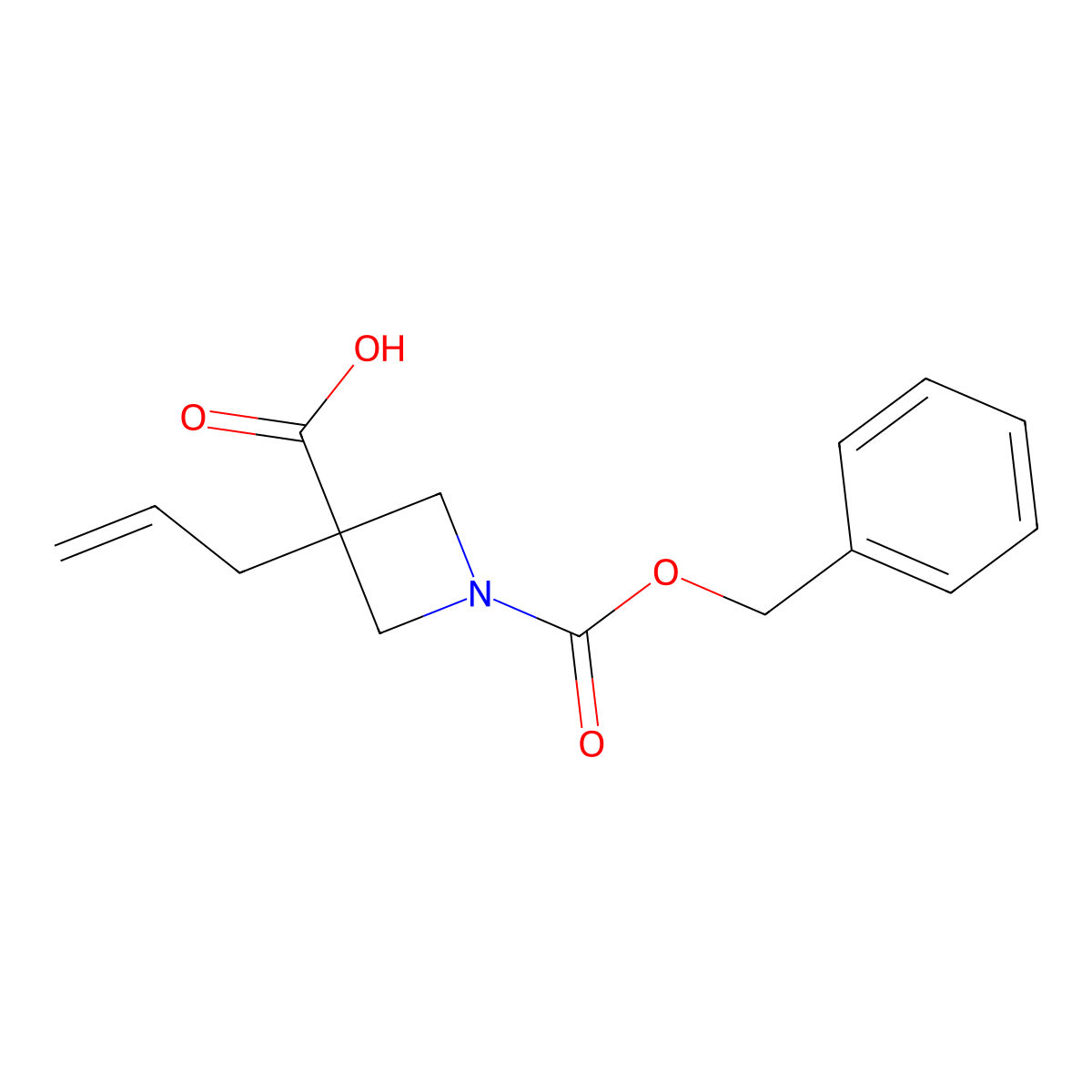 1-[(Benzyloxy)carbonyl]-3-(prop-2-en-1-yl)azetidine-3-carboxylic acid molecular structure, CAS 2138412-69-6