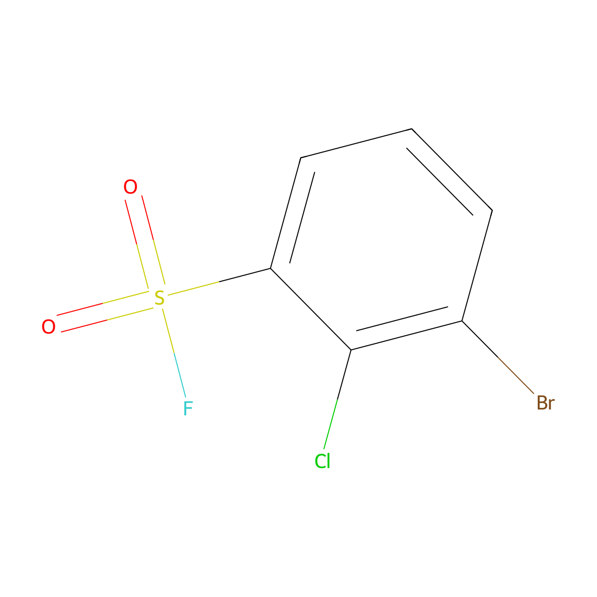 3-Bromo-2-chlorobenzene-1-sulfonyl fluoride molecular structure, CAS 2138413-30-4