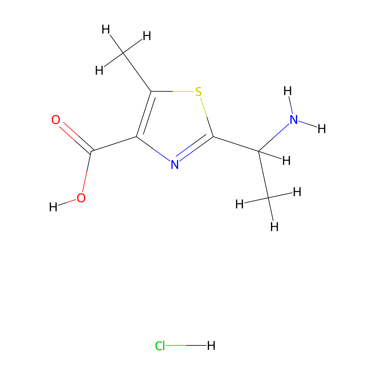 2-(1-Aminoethyl)-5-methyl-1,3-thiazole-4-carboxylic acid hydrochloride molecular structure, CAS 2138413-45-1