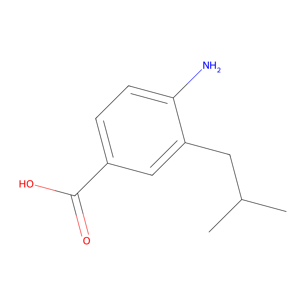 4-Amino-3-(2-methylpropyl)benzoic acid molecular structure, CAS 2138414-33-0