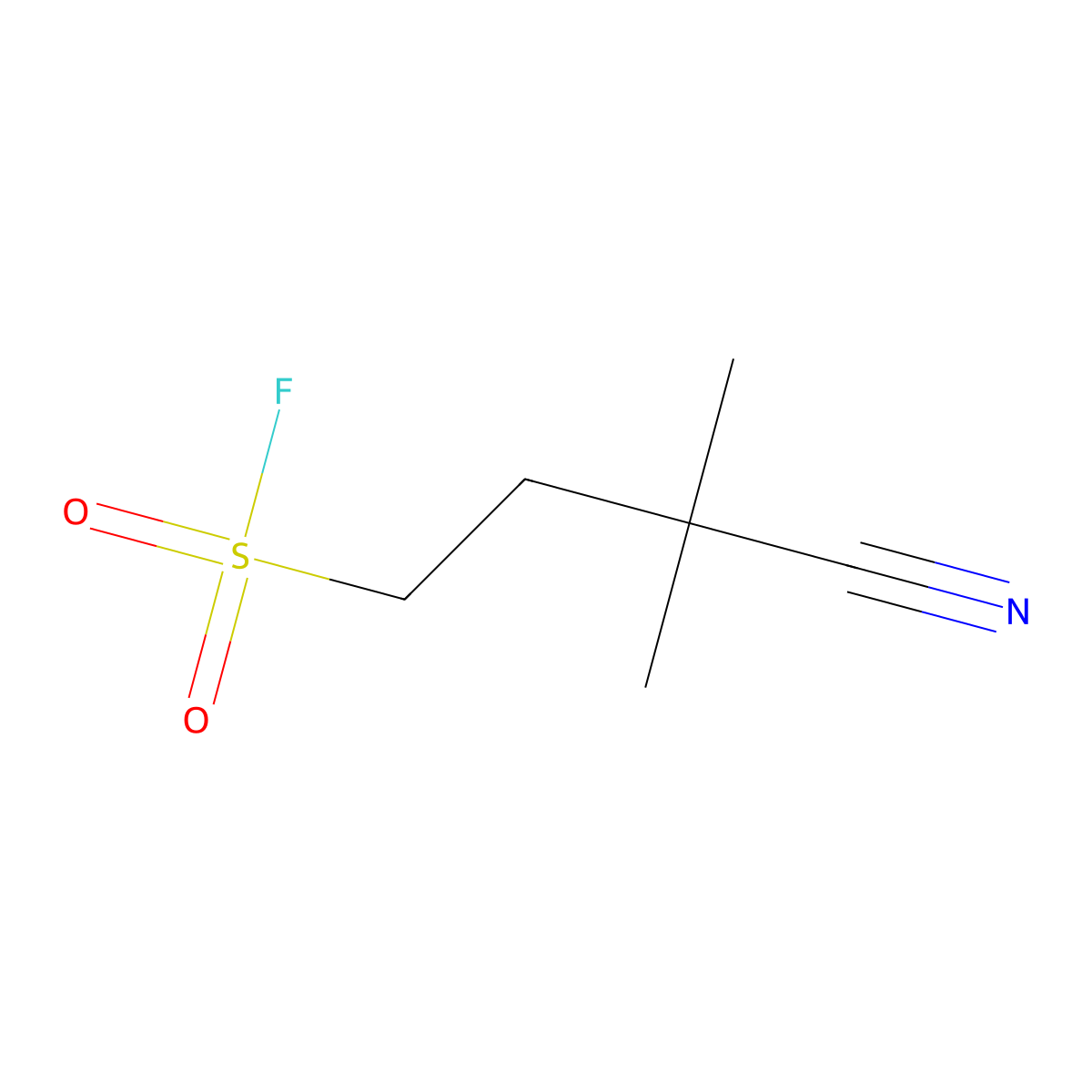 3-Cyano-3,3-dimethylpropane-1-sulfonyl fluoride molecular structure, CAS 2138414-52-3