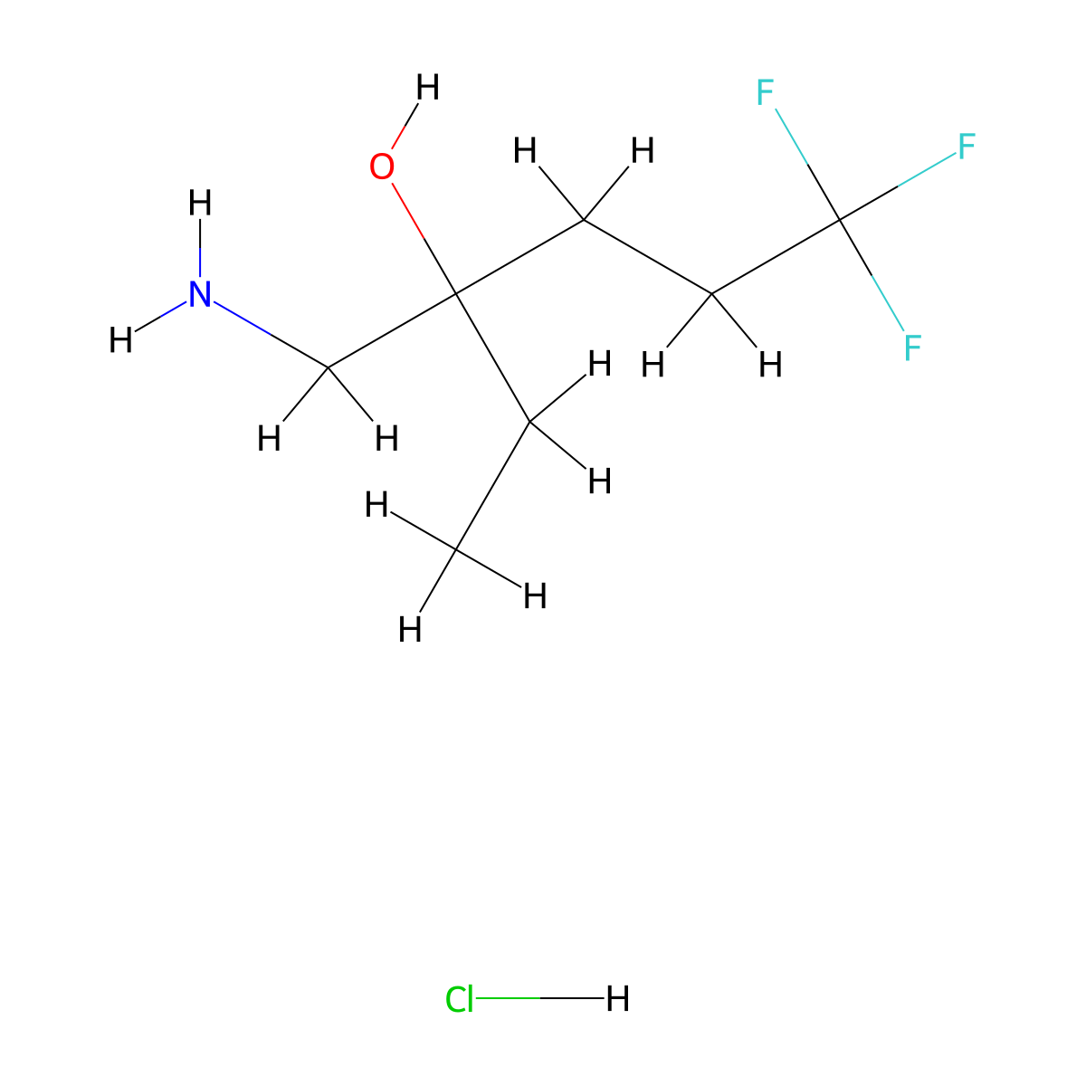 3-(Aminomethyl)-6,6,6-trifluorohexan-3-ol hydrochloride molecular structure, CAS 2138414-79-4