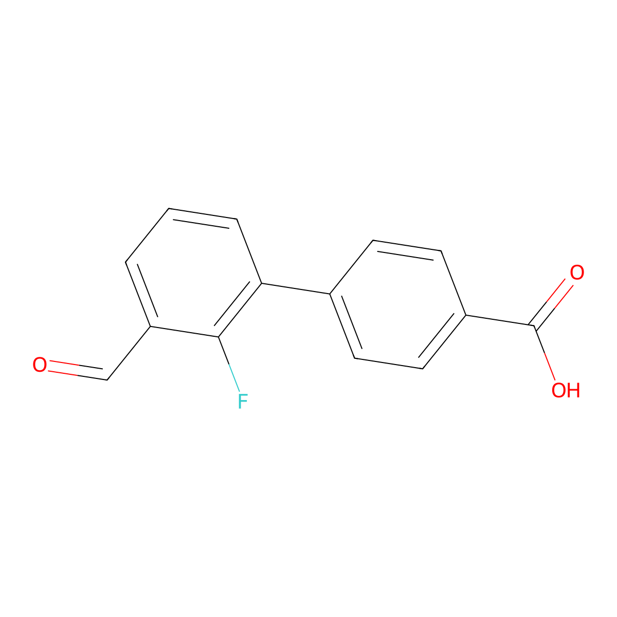 4-(2-Fluoro-3-formylphenyl)benzoic acid molecular structure, CAS 2138414-82-9