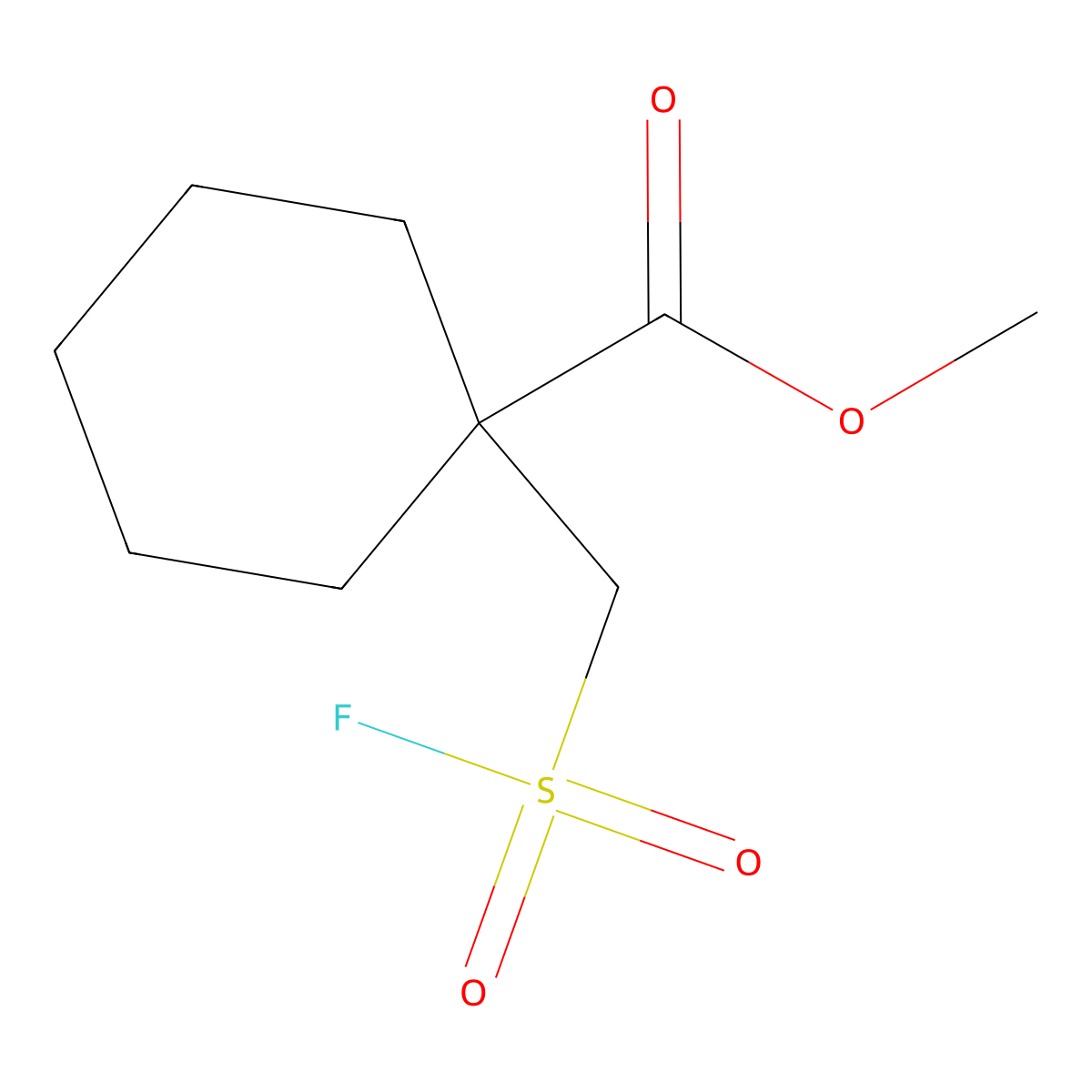 Methyl 1-[(fluorosulfonyl)methyl]cyclohexane-1-carboxylate molecular structure, CAS 2138414-91-0