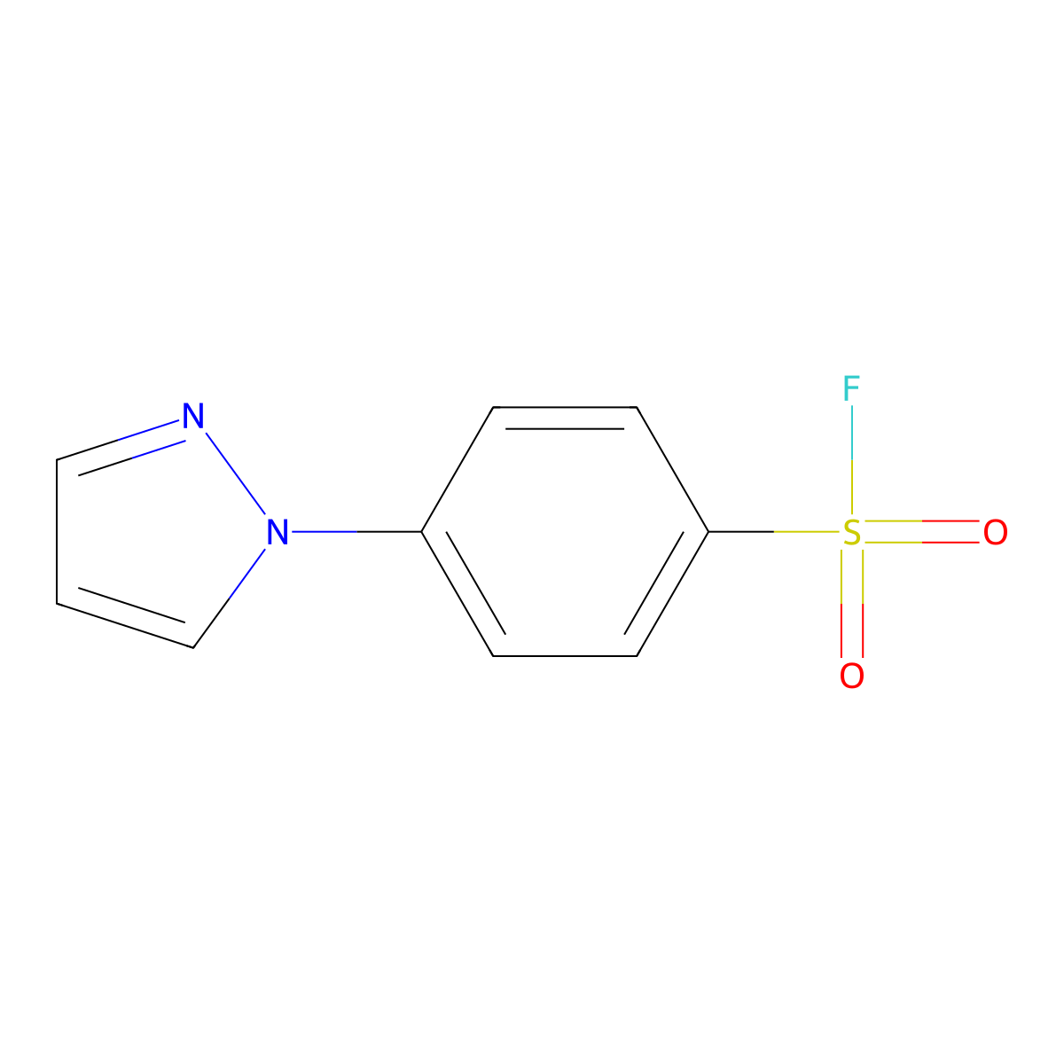 4-(1H-pyrazol-1-yl)benzene-1-sulfonyl fluoride molecular structure, CAS 2138415-07-1