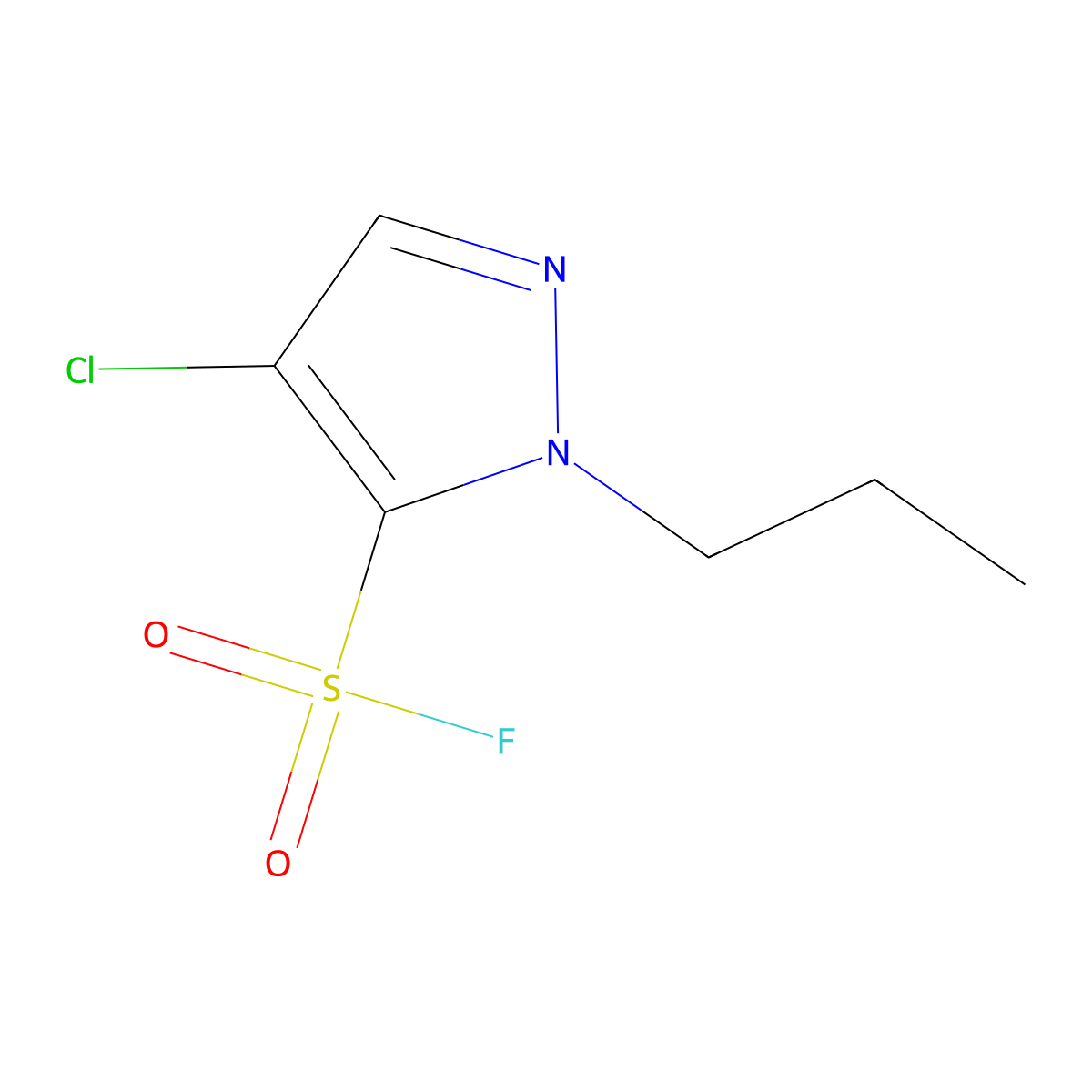 4-chloro-1-propyl-1H-pyrazole-5-sulfonyl fluoride molecular structure, CAS 2138415-24-2