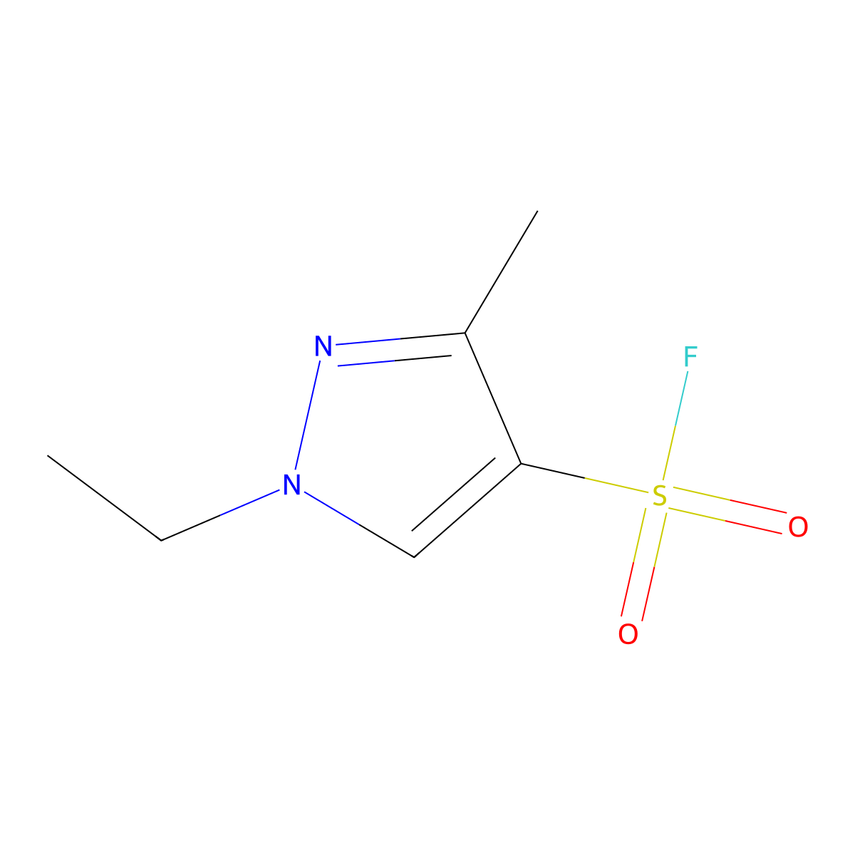 1-ethyl-3-methyl-1H-pyrazole-4-sulfonyl fluoride molecular structure, CAS 2138415-33-3