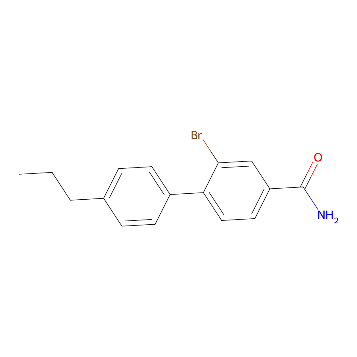3-Bromo-4-(4-propylphenyl)benzamide molecular structure, CAS 2138415-68-4
