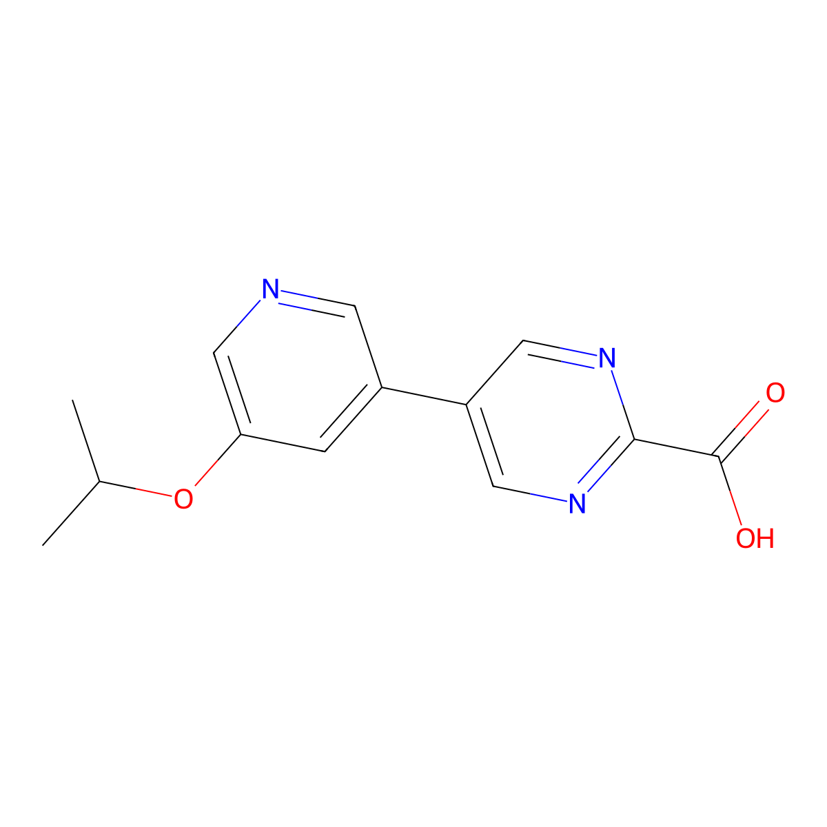 5-[5-(Propan-2-yloxy)pyridin-3-yl]pyrimidine-2-carboxylic acid molecular structure, CAS 2138415-78-6