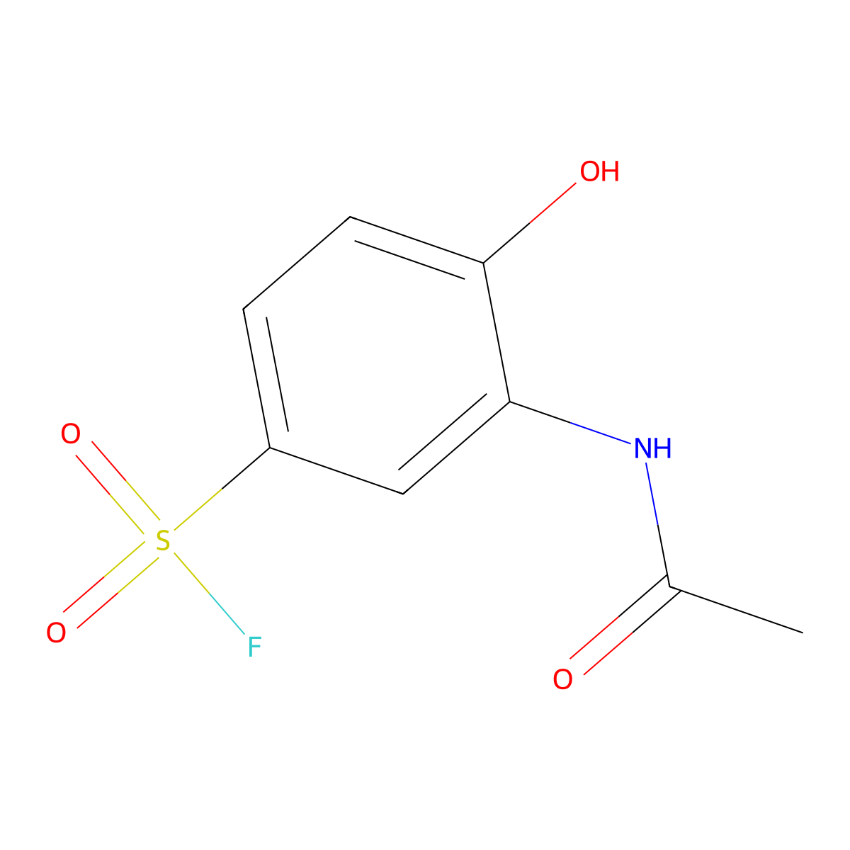 3-Acetamido-4-hydroxybenzene-1-sulfonyl fluoride molecular structure, CAS 2138415-81-1