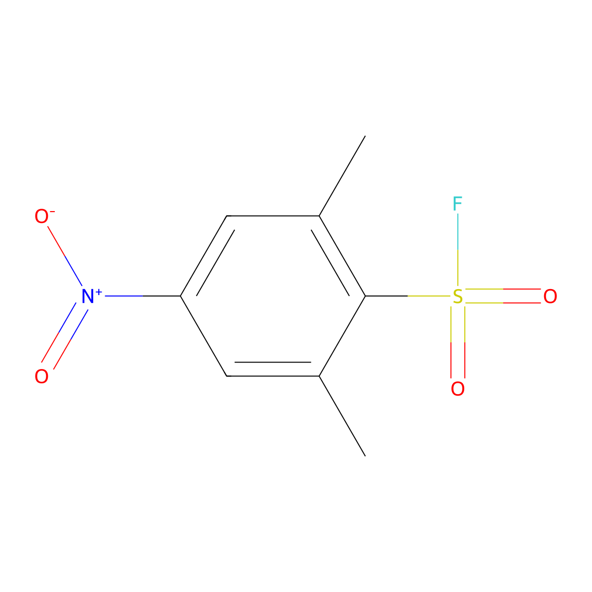 2,6-Dimethyl-4-nitrobenzene-1-sulfonyl fluoride molecular structure, CAS 2138415-87-7