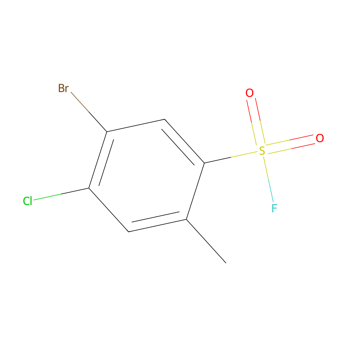 5-Bromo-4-chloro-2-methylbenzene-1-sulfonyl fluoride molecular structure, CAS 2138418-33-2