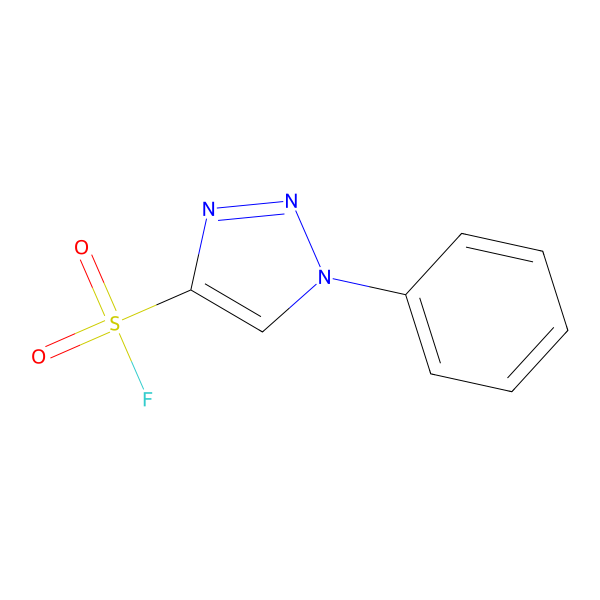 1-phenyl-1H-1,2,3-triazole-4-sulfonyl fluoride molecular structure, CAS 2138418-39-8