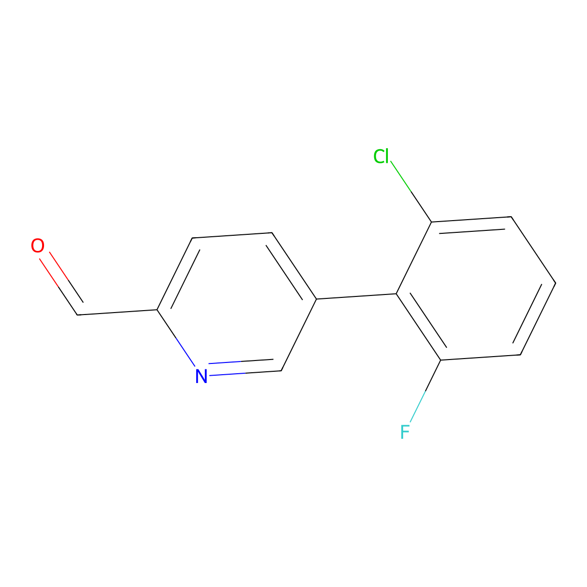 5-(2-Chloro-6-fluorophenyl)pyridine-2-carbaldehyde molecular structure, CAS 2138418-77-4