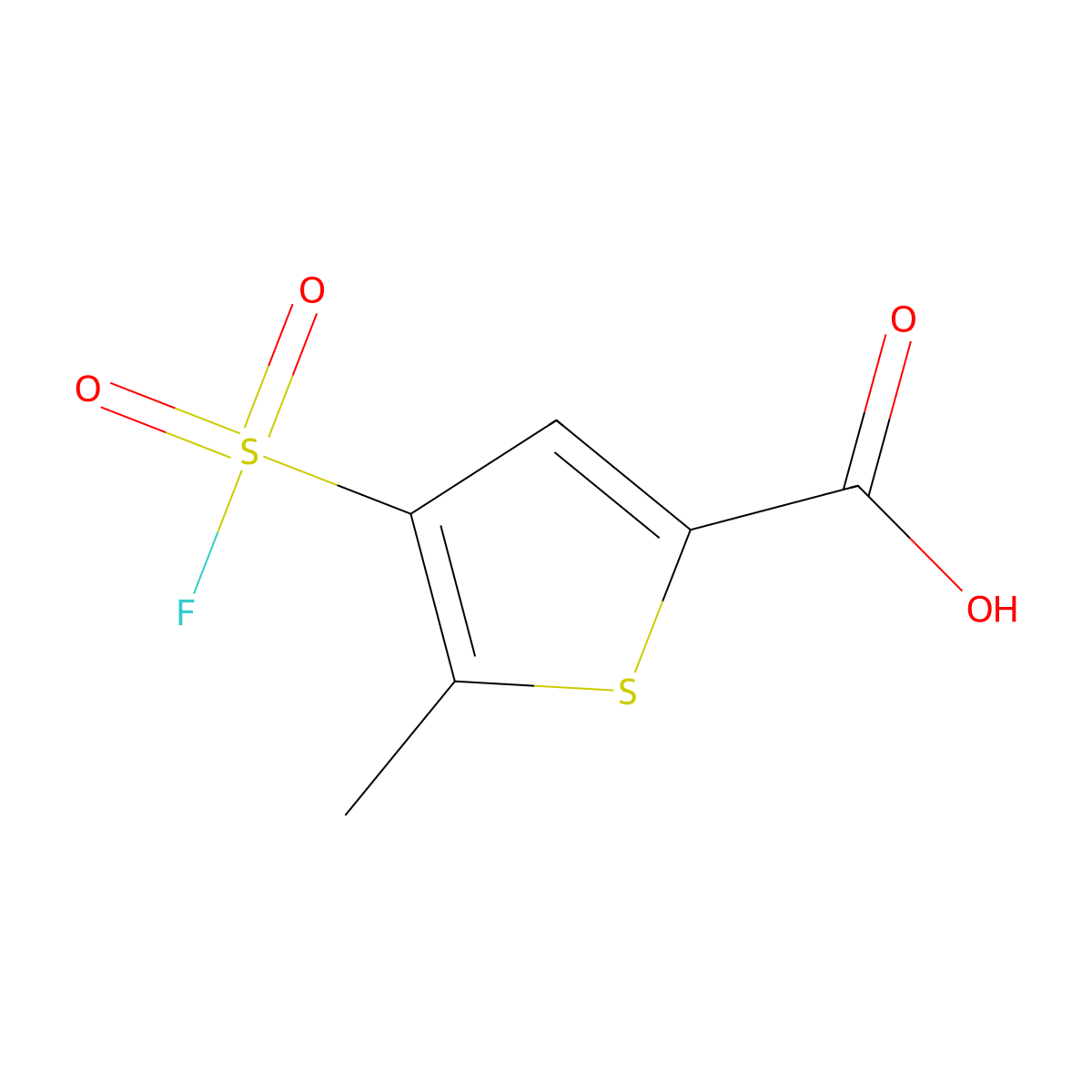 4-(Fluorosulfonyl)-5-methylthiophene-2-carboxylic acid molecular structure, CAS 2138419-69-7