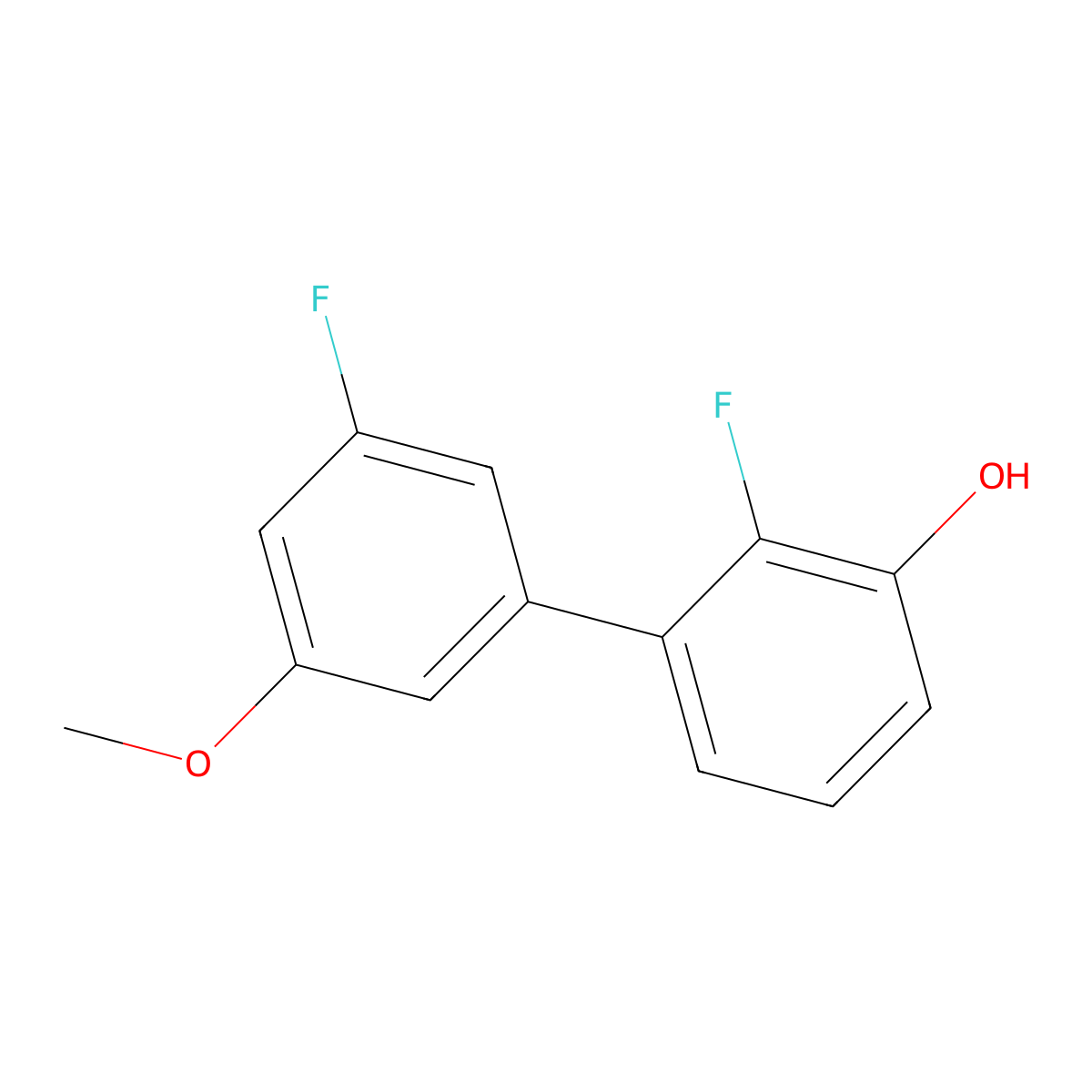 2-Fluoro-3-(3-fluoro-5-methoxyphenyl)phenol molecular structure, CAS 2138419-88-0