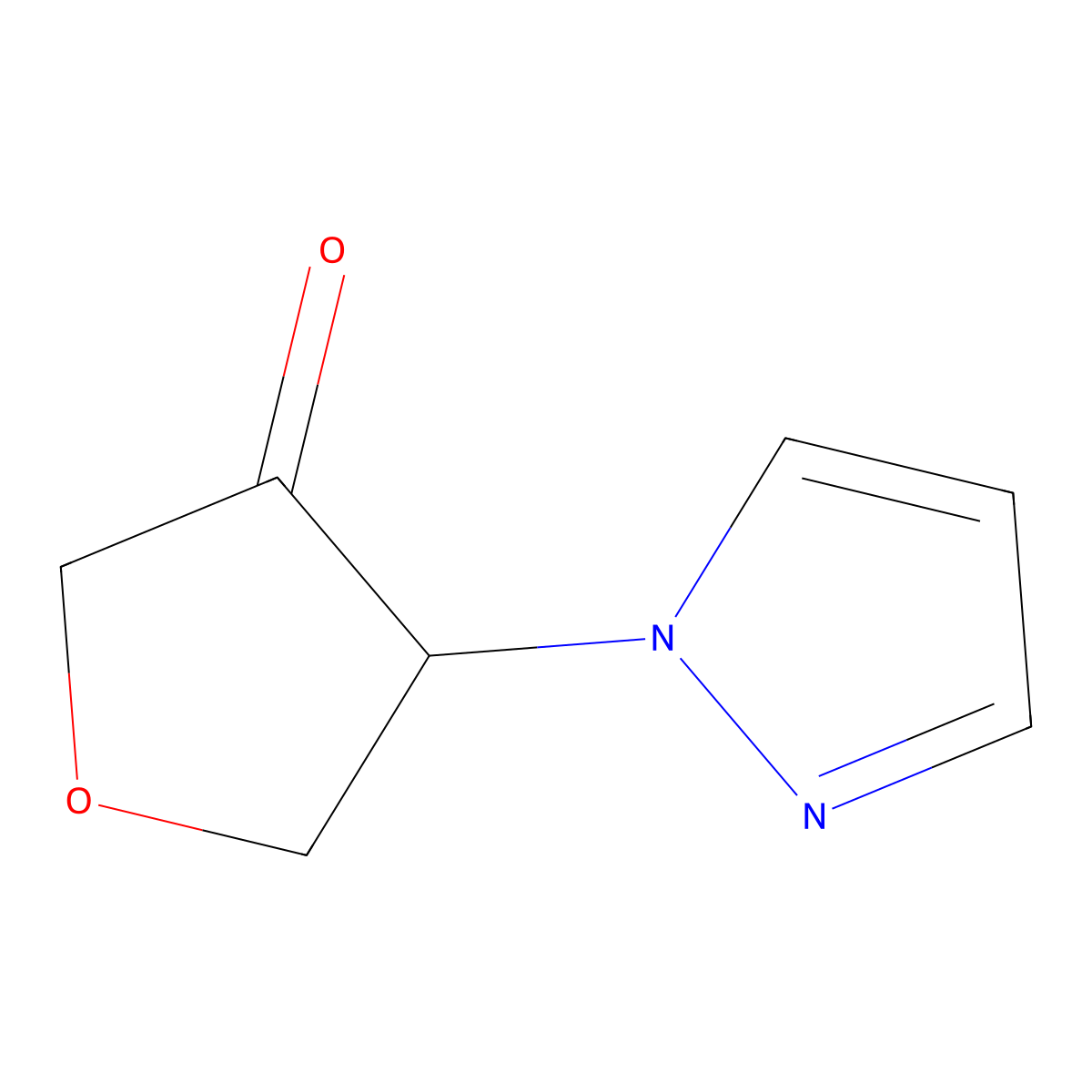 4-(1H-pyrazol-1-yl)oxolan-3-one molecular structure, CAS 2138420-08-1