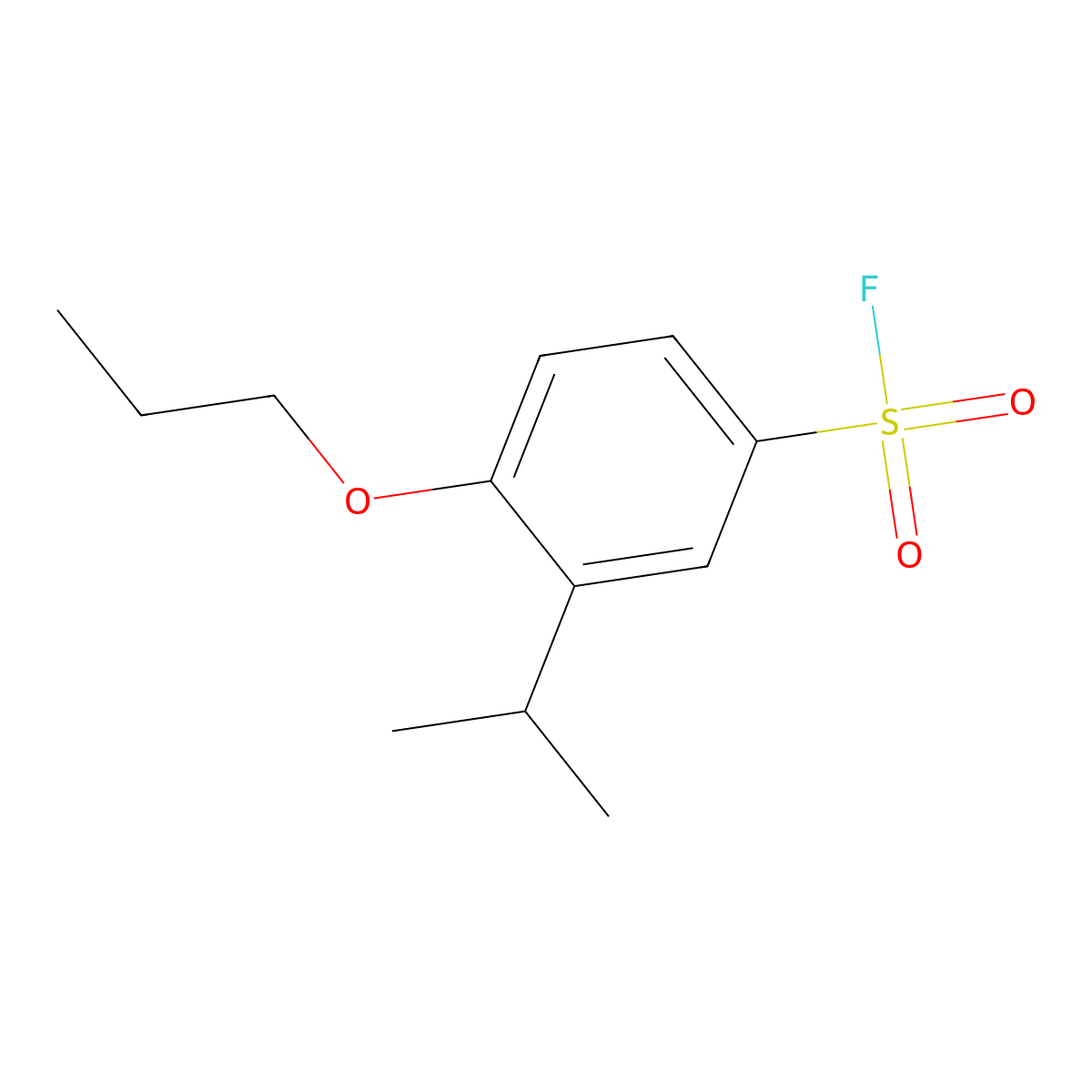 3-(Propan-2-yl)-4-propoxybenzene-1-sulfonyl fluoride molecular structure, CAS 2138420-35-4