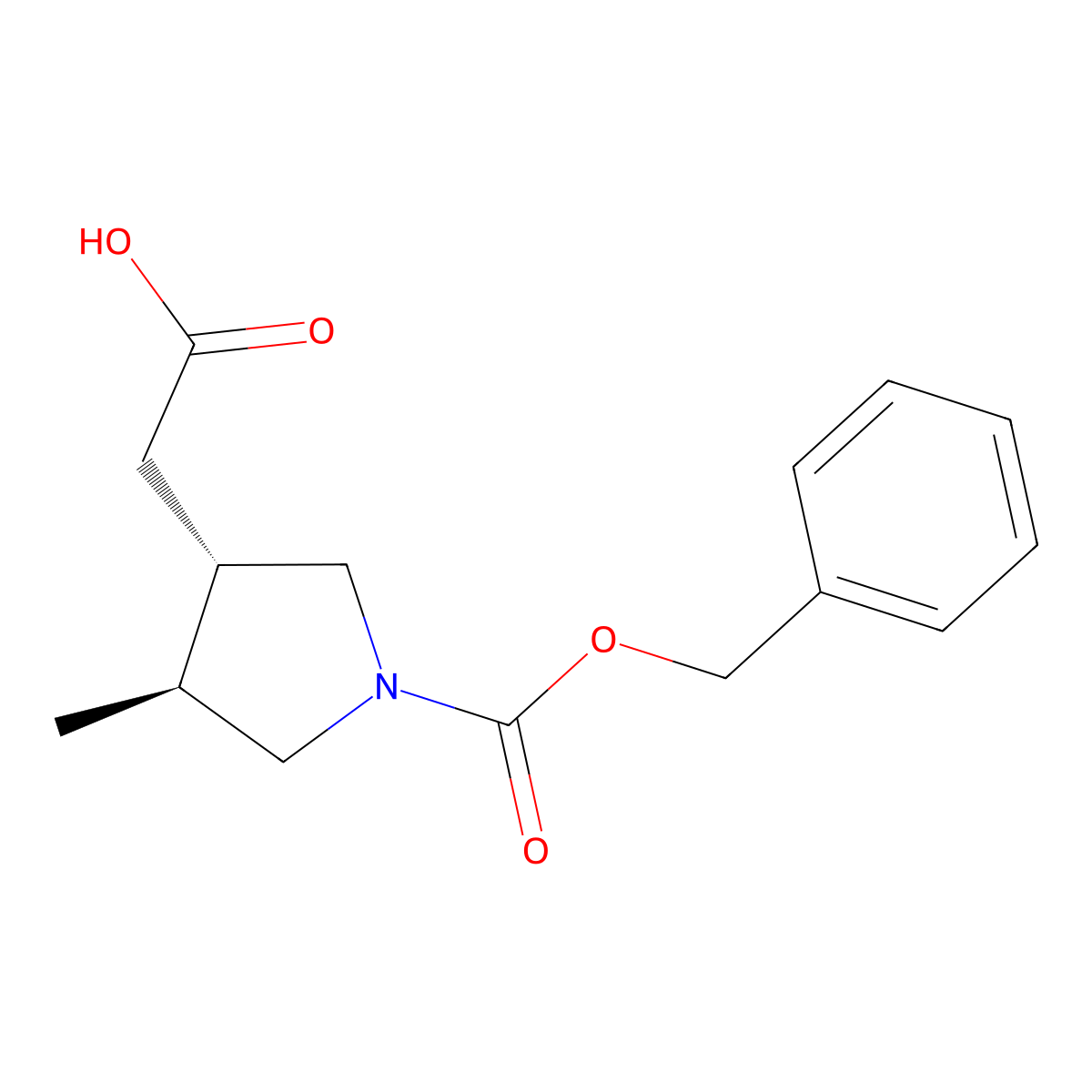 rac-2-[(3R,4R)-1-[(benzyloxy)carbonyl]-4-methylpyrrolidin-3-yl]acetic acid molecular structure, CAS 2138420-98-9