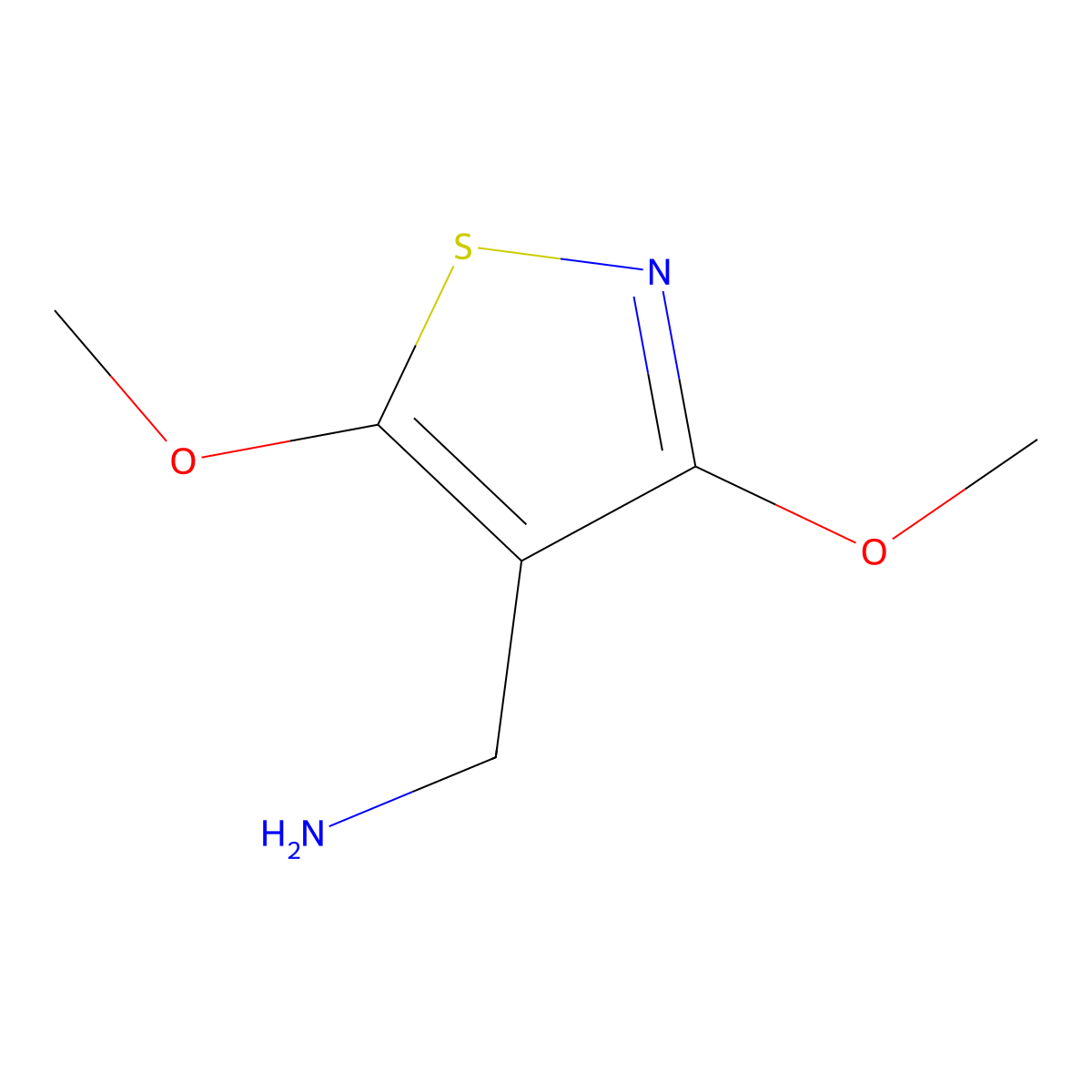1-(3,5-Dimethoxy-1,2-thiazol-4-yl)methanamine molecular structure, CAS 2138422-09-8