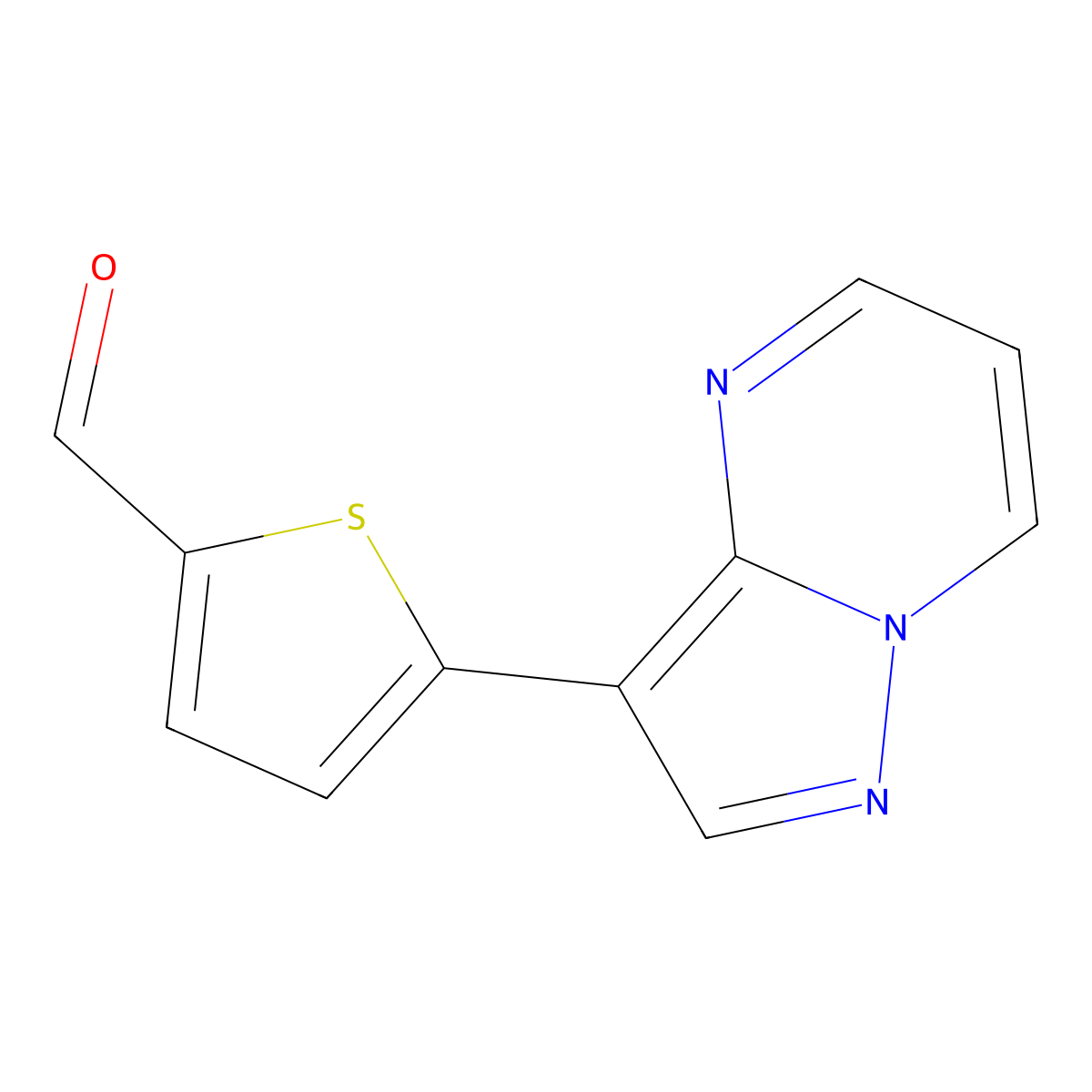 5-{Pyrazolo[1,5-a]pyrimidin-3-yl}thiophene-2-carbaldehyde molecular structure, CAS 2138422-11-2