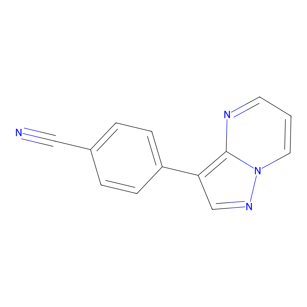4-{Pyrazolo[1,5-a]pyrimidin-3-yl}benzonitrile molecular structure, CAS 2138422-15-6