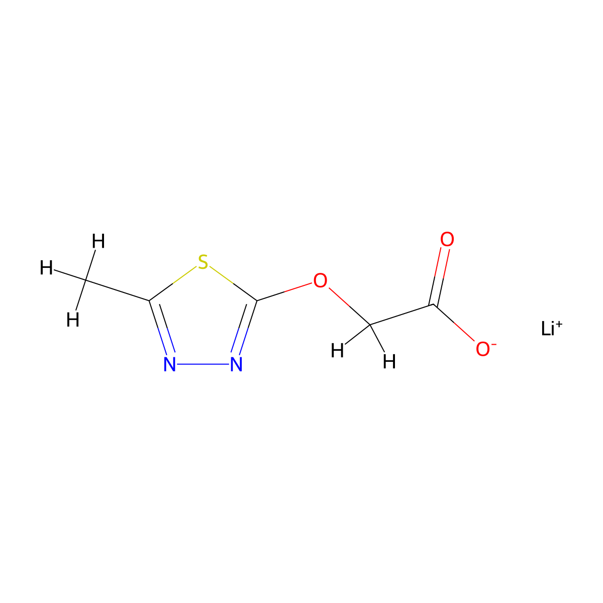 Lithium(1+) ion 2-[(5-methyl-1,3,4-thiadiazol-2-yl)oxy]acetate molecular structure, CAS 2138422-62-3