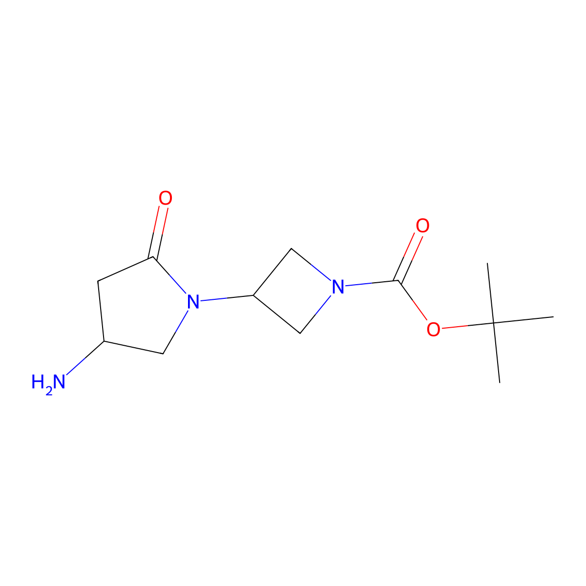 Tert-butyl 3-(4-amino-2-oxopyrrolidin-1-yl)azetidine-1-carboxylate molecular structure, CAS 2138423-52-4