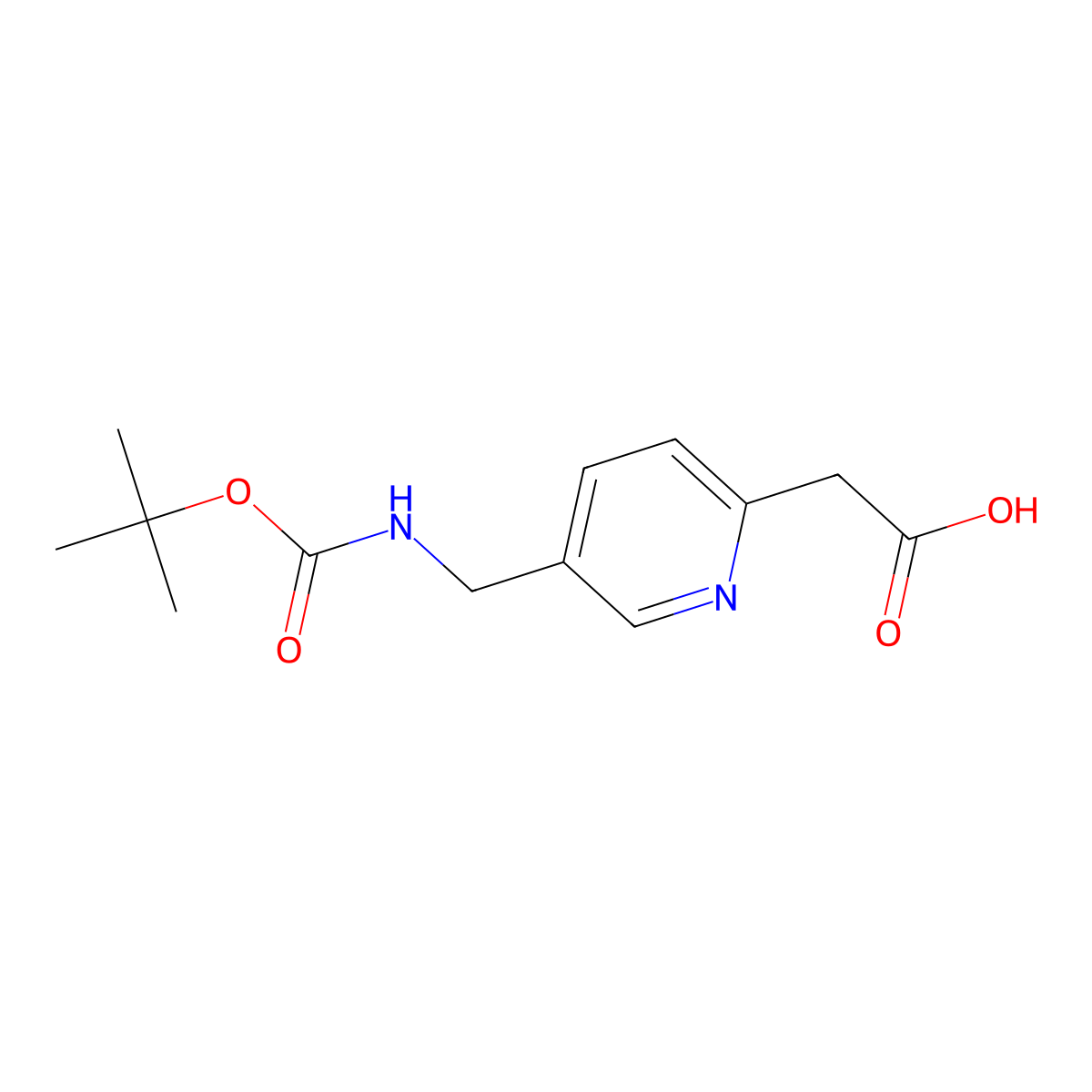 2-[5-({[(Tert-butoxy)carbonyl]amino}methyl)pyridin-2-yl]acetic acid molecular structure, CAS 2138423-69-3
