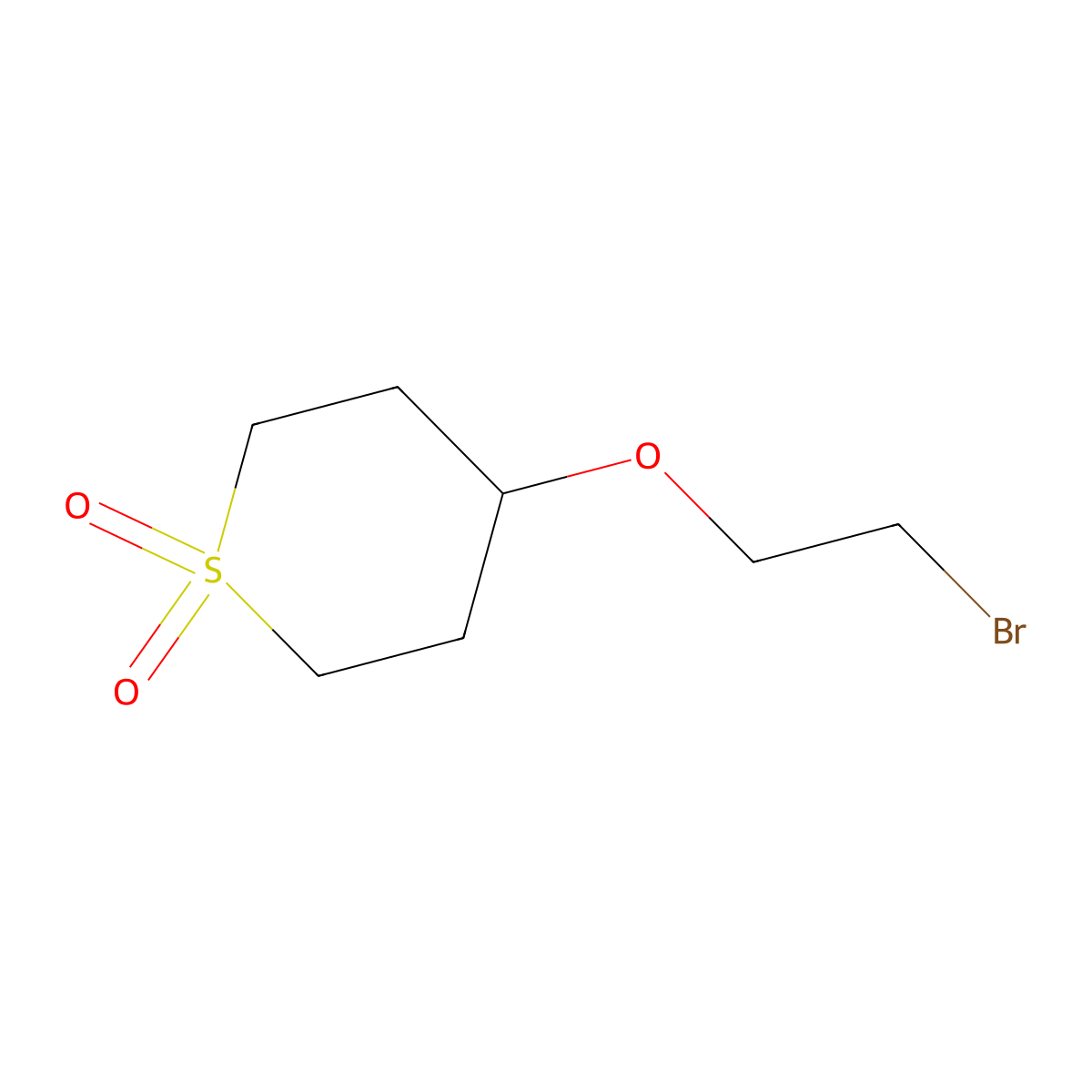 4-(2-Bromoethoxy)-1lambda6-thiane-1,1-dione molecular structure, CAS 2138424-47-0