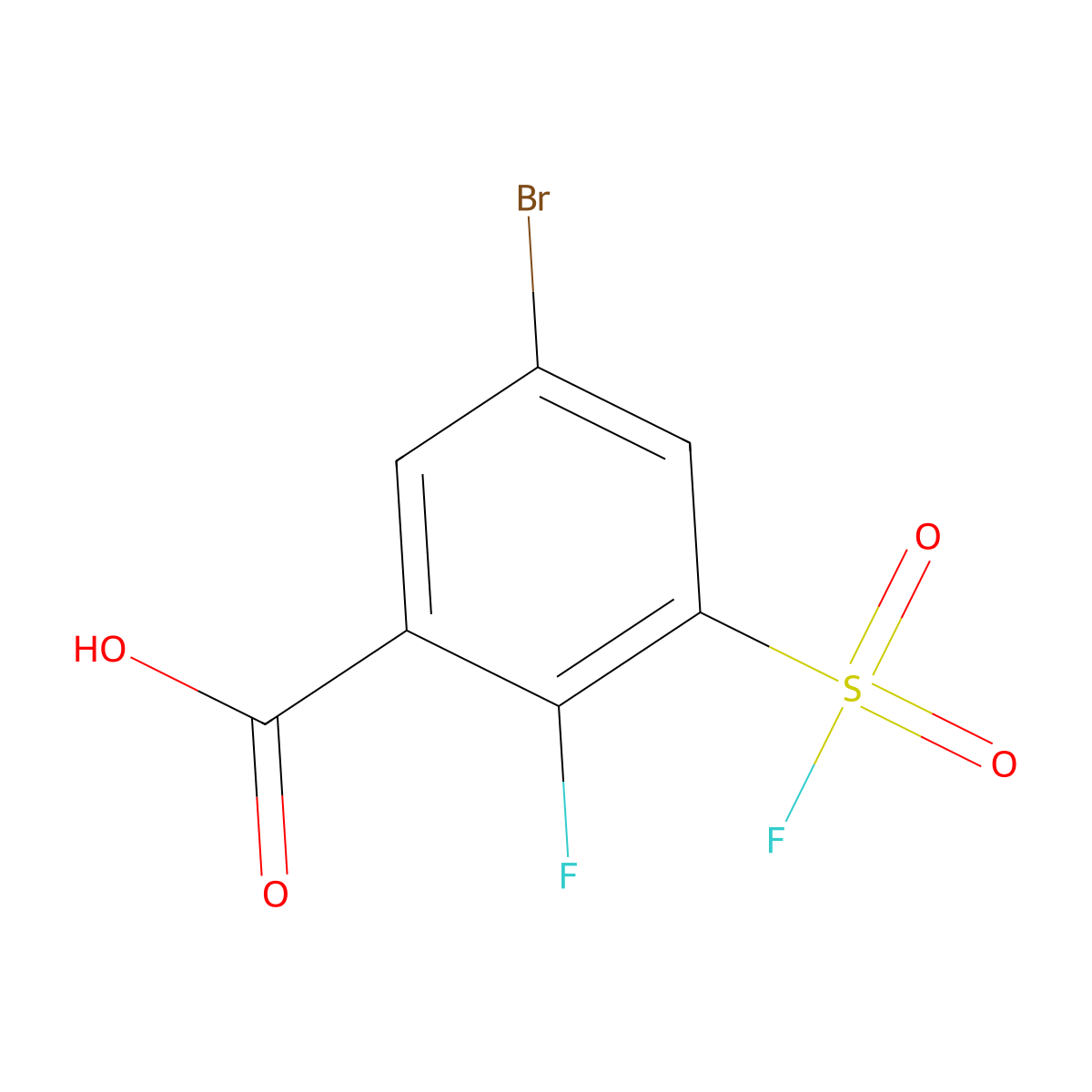 5-Bromo-2-fluoro-3-(fluorosulfonyl)benzoic acid molecular structure, CAS 2138424-94-7