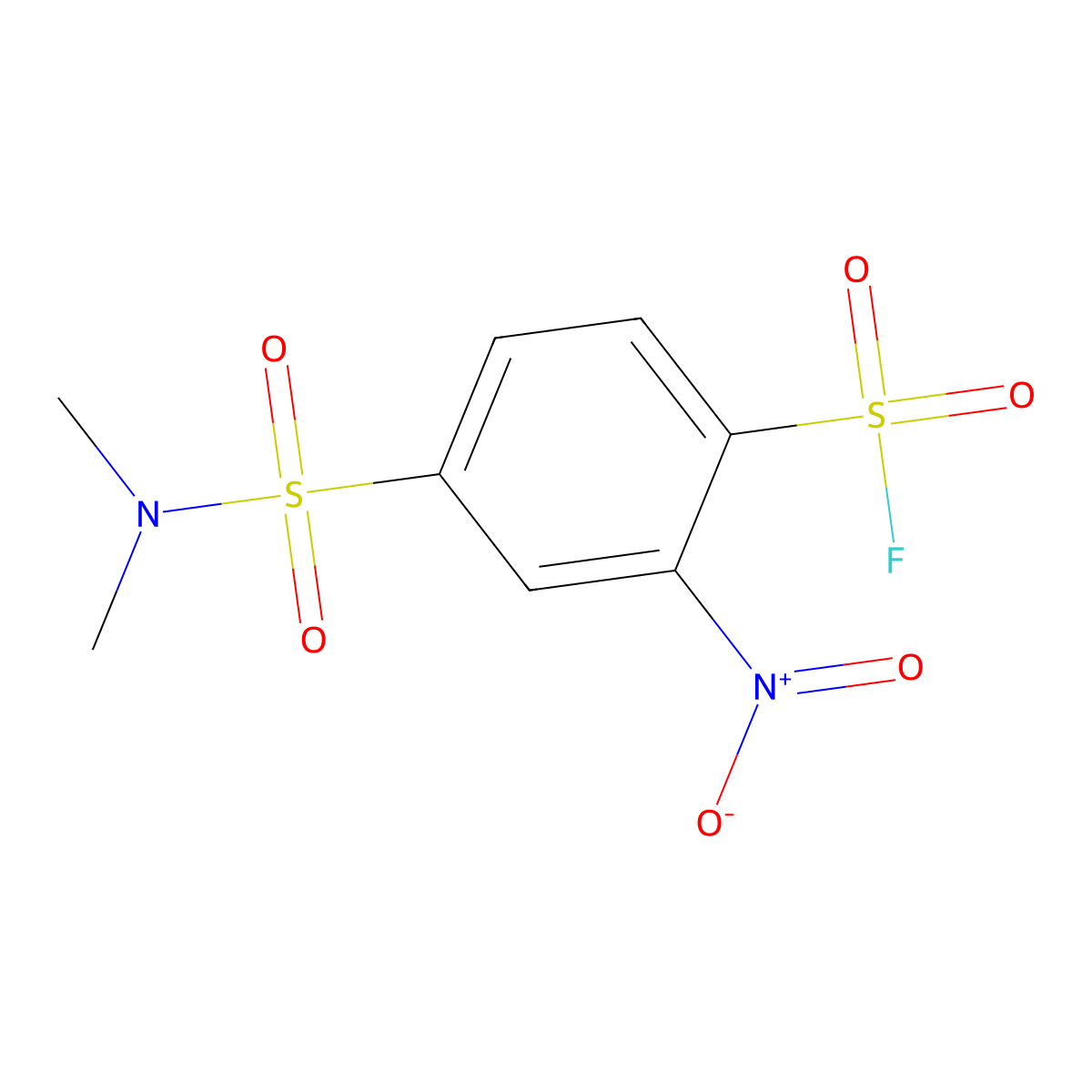 4-(Dimethylsulfamoyl)-2-nitrobenzene-1-sulfonyl fluoride molecular structure, CAS 2138424-96-9