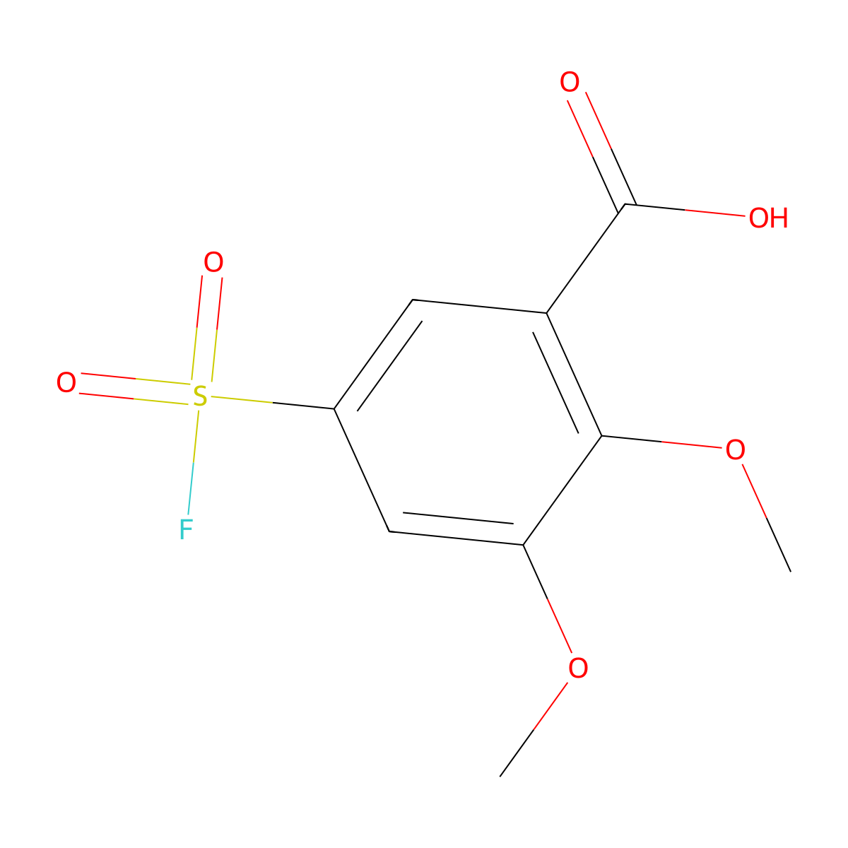 5-(Fluorosulfonyl)-2,3-dimethoxybenzoic acid molecular structure, CAS 2138424-98-1