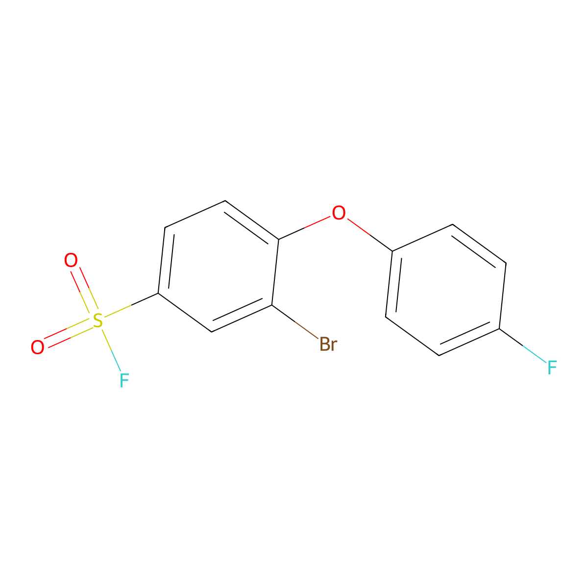 3-Bromo-4-(4-fluorophenoxy)benzene-1-sulfonyl fluoride molecular structure, CAS 2138425-12-2