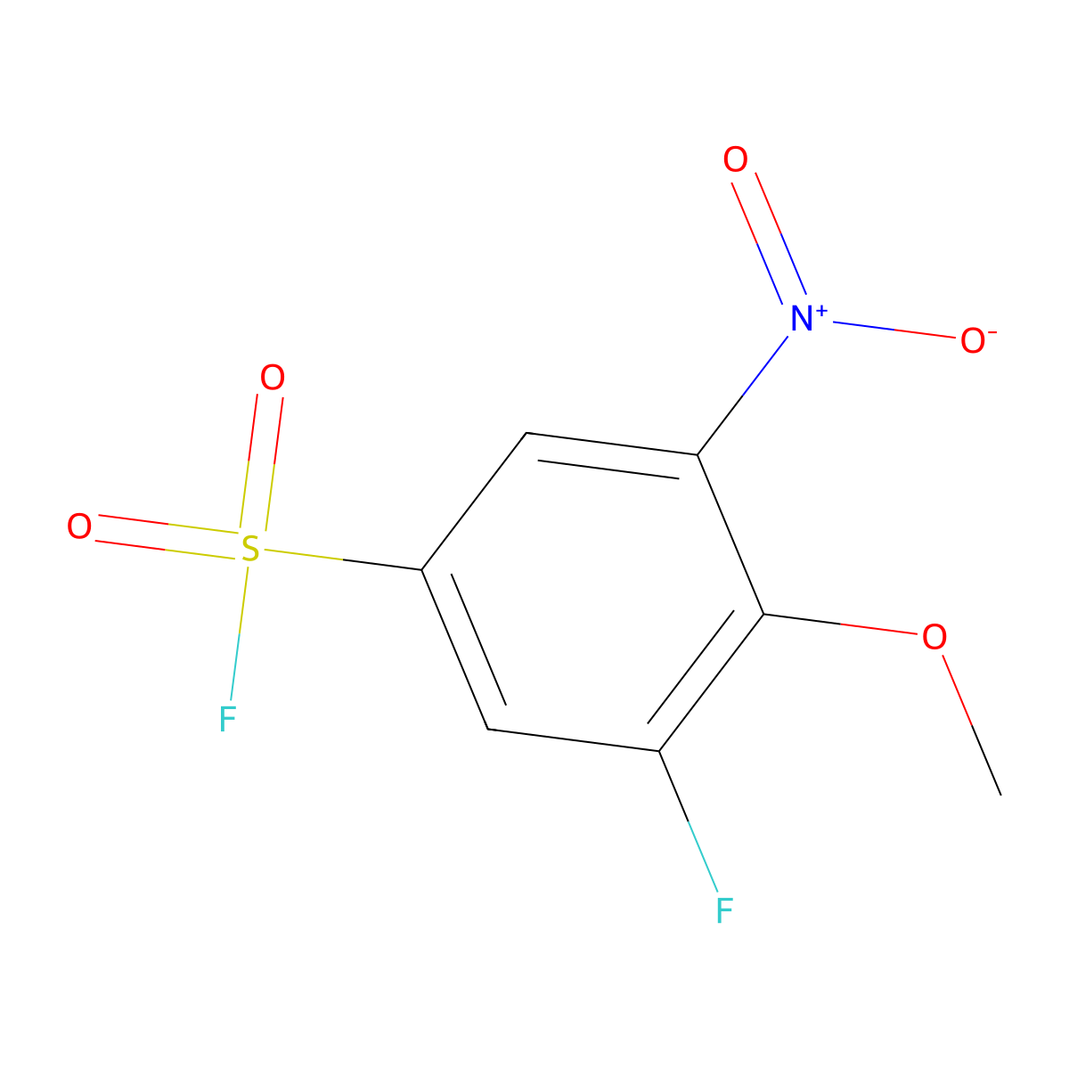 3-Fluoro-4-methoxy-5-nitrobenzene-1-sulfonyl fluoride molecular structure, CAS 2138425-23-5