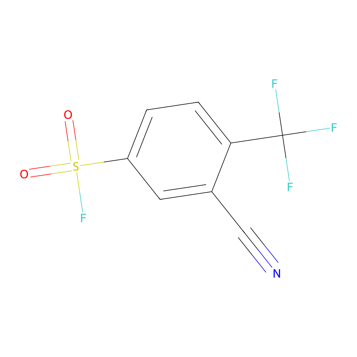 3-Cyano-4-(trifluoromethyl)benzene-1-sulfonyl fluoride molecular structure, CAS 2138425-32-6